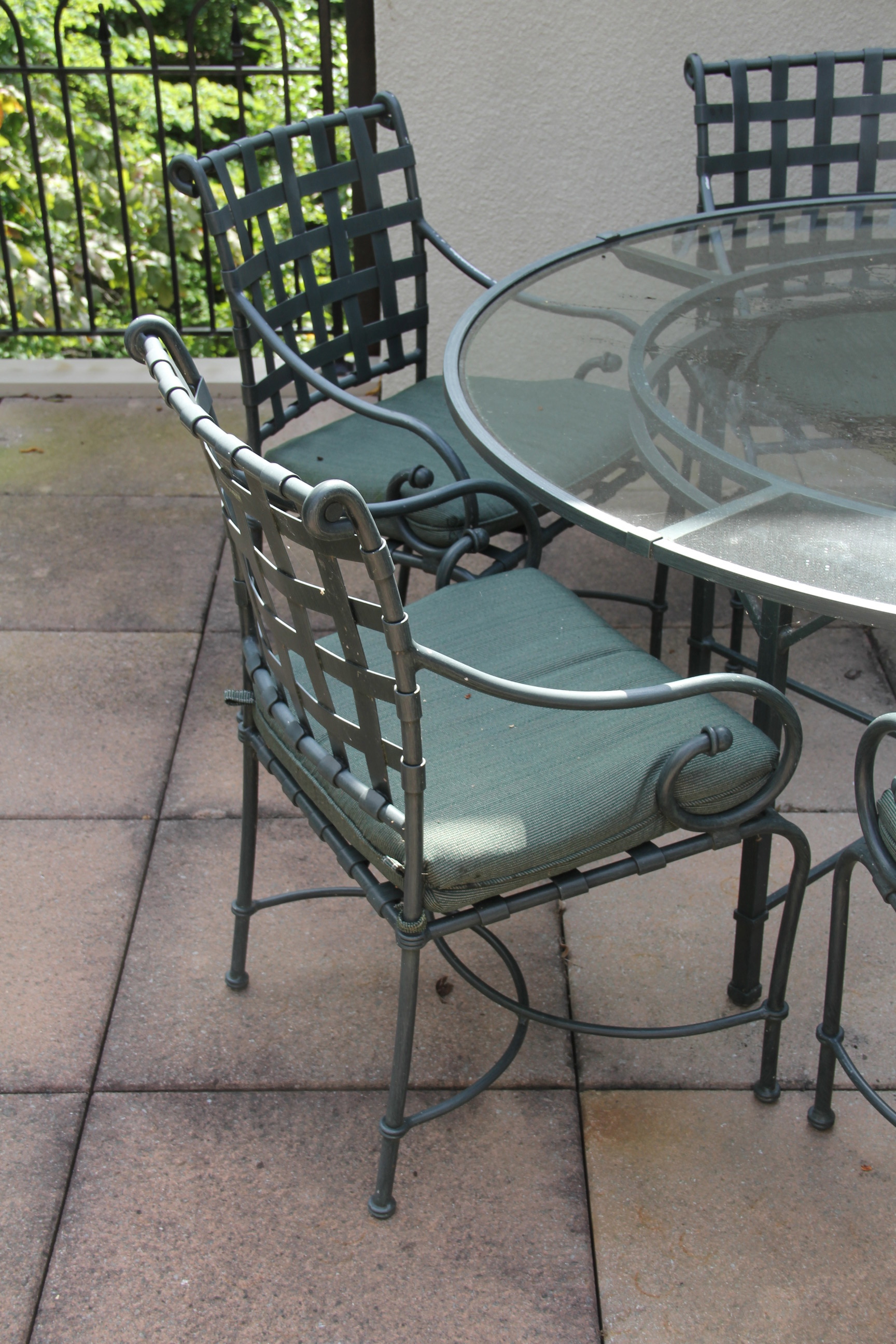 Metal Patio Table and Six Chairs