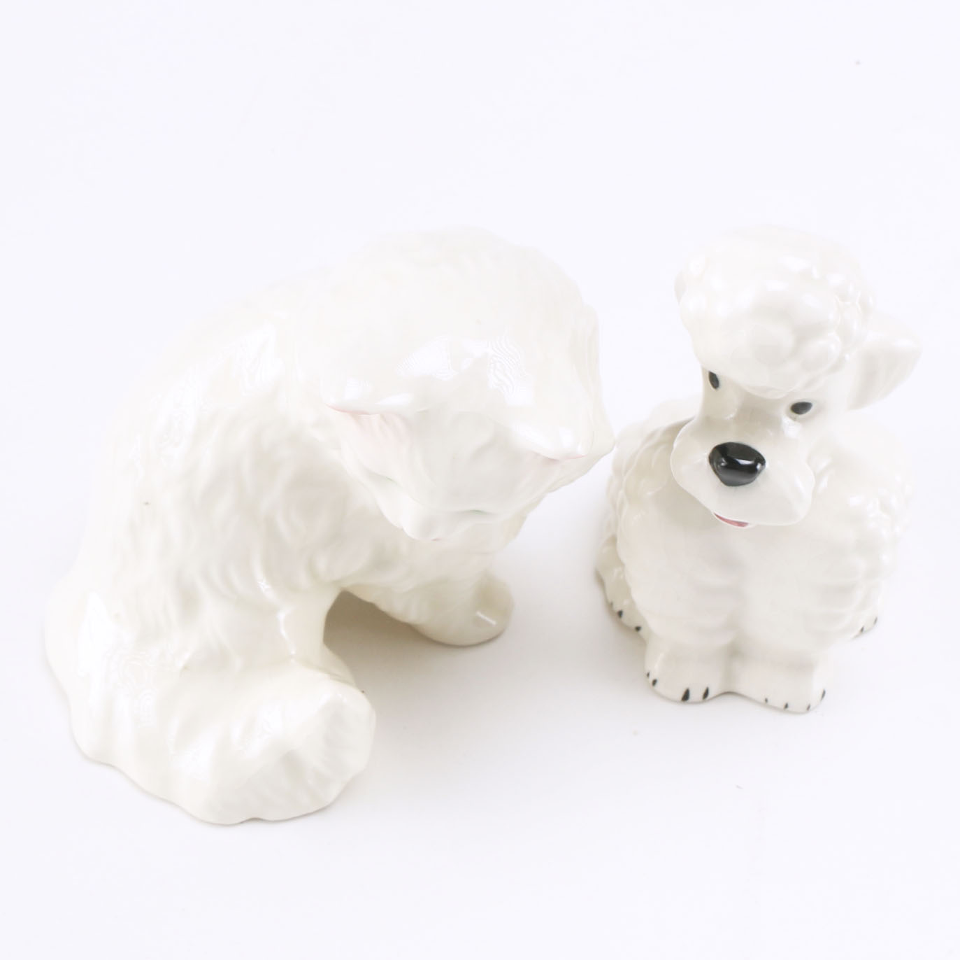 Vintage Goebel White Poodle and Mitzi Cat Figurines