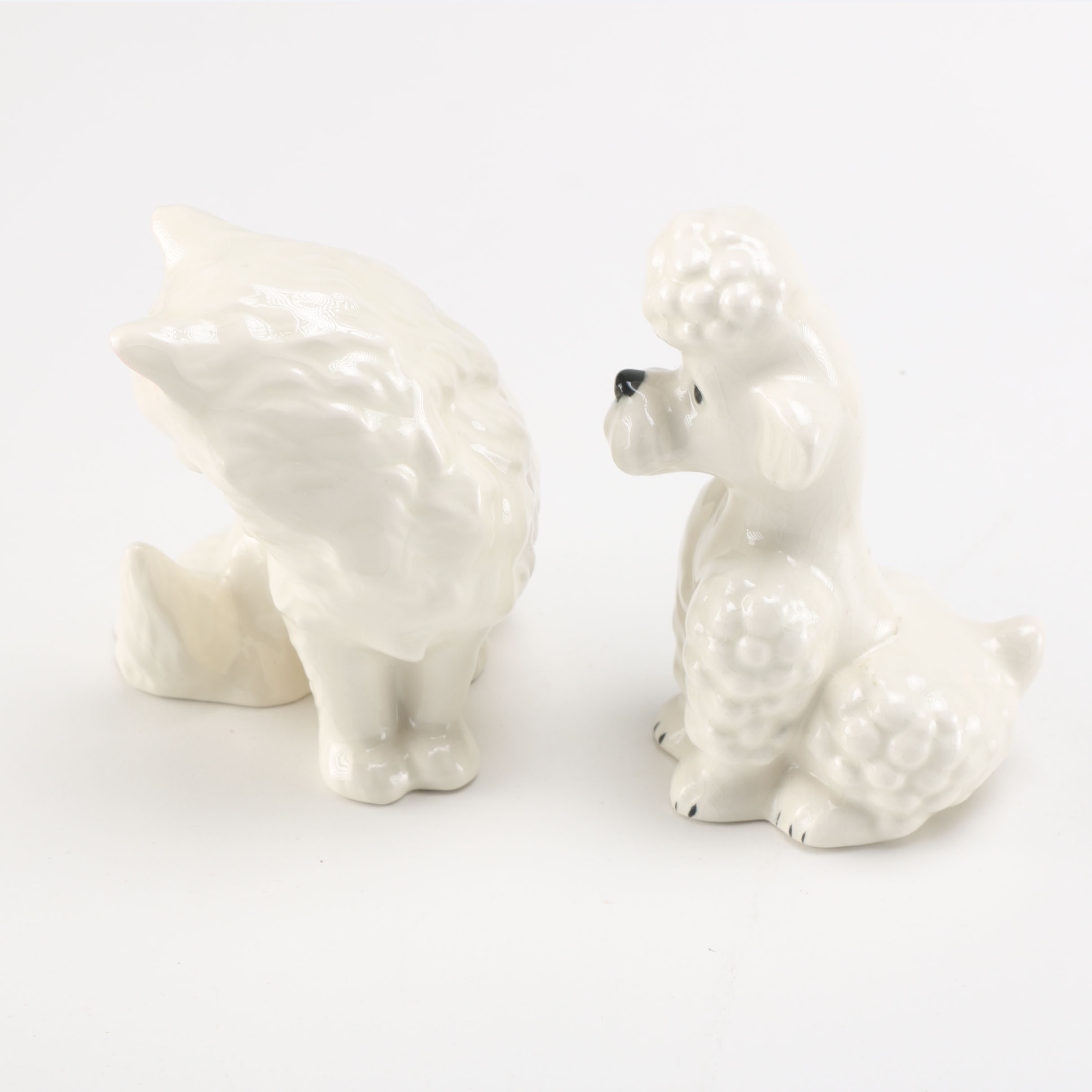 Vintage Goebel White Poodle and Mitzi Cat Figurines