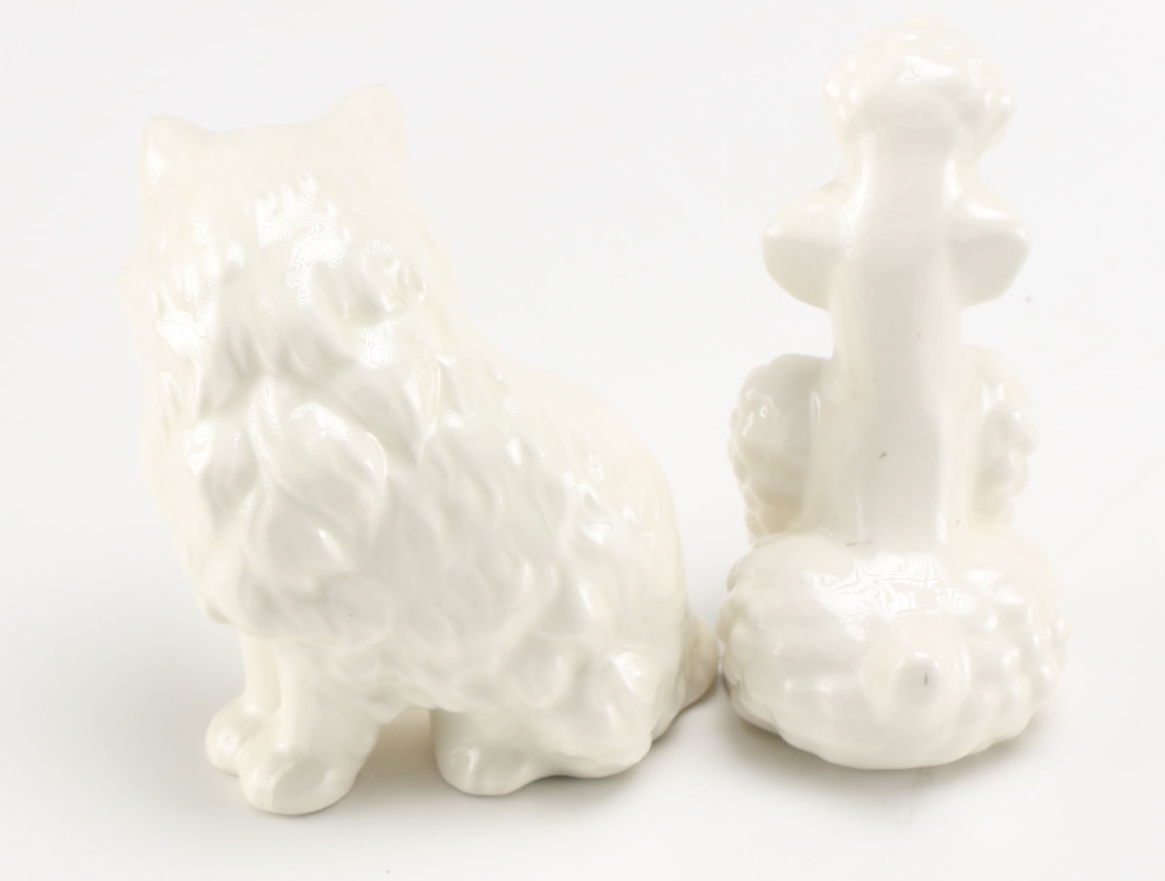 Vintage Goebel White Poodle and Mitzi Cat Figurines