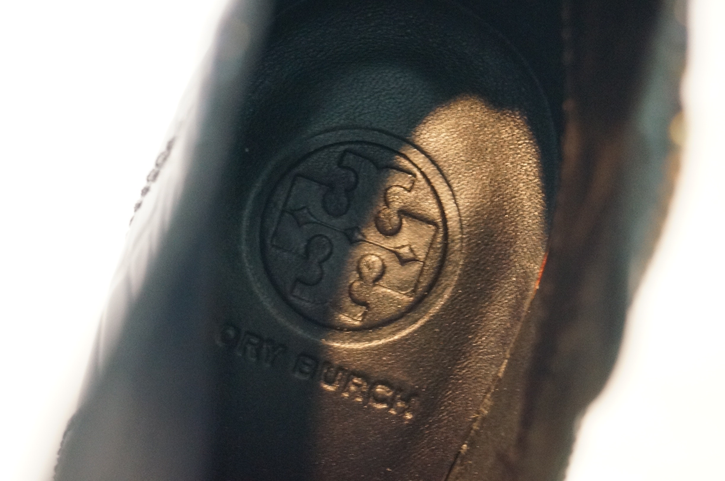 Black Leather Tori Burch Heeled Ankle Boots