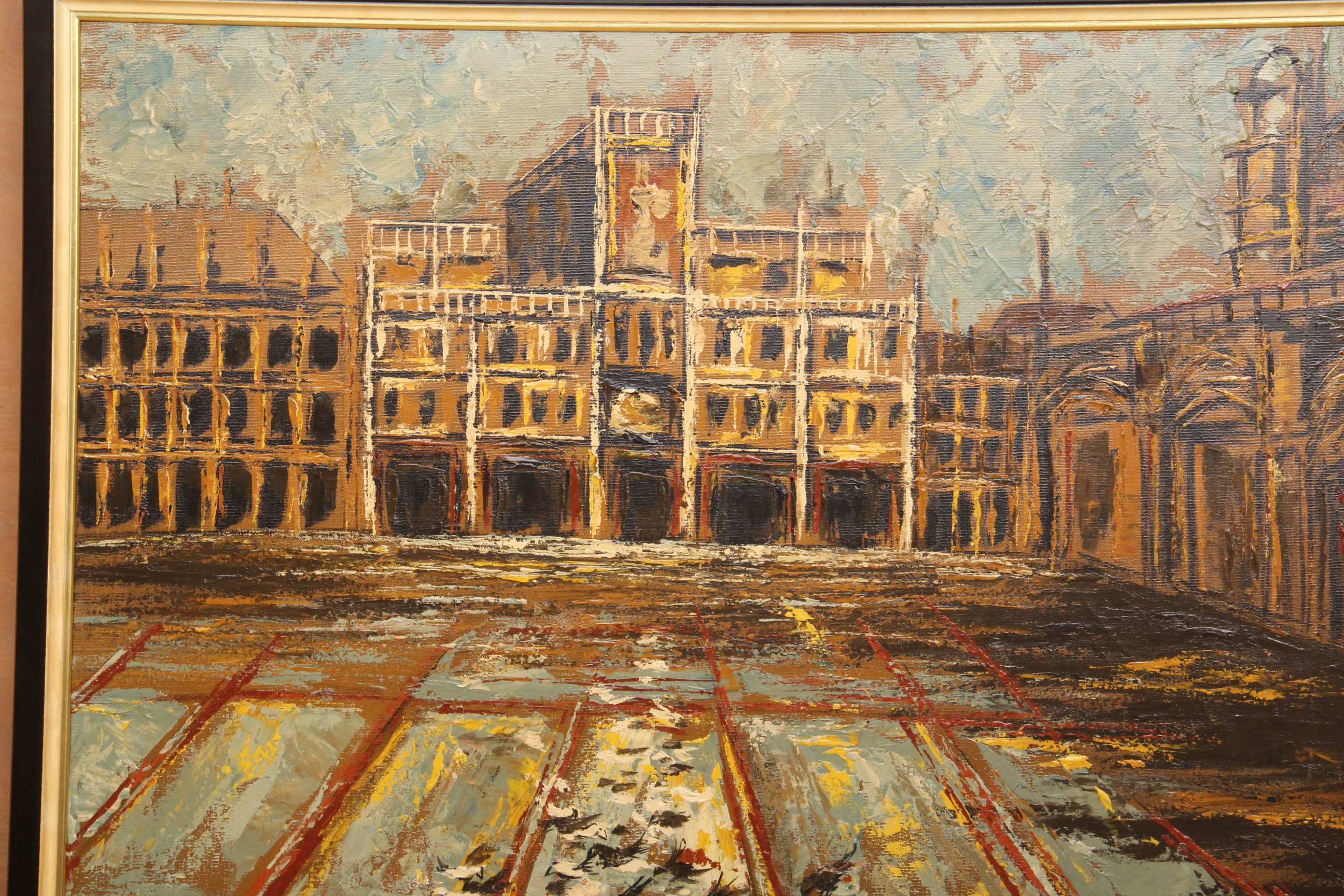 Carlo of Hollywood Large Mid Century Oil Painting