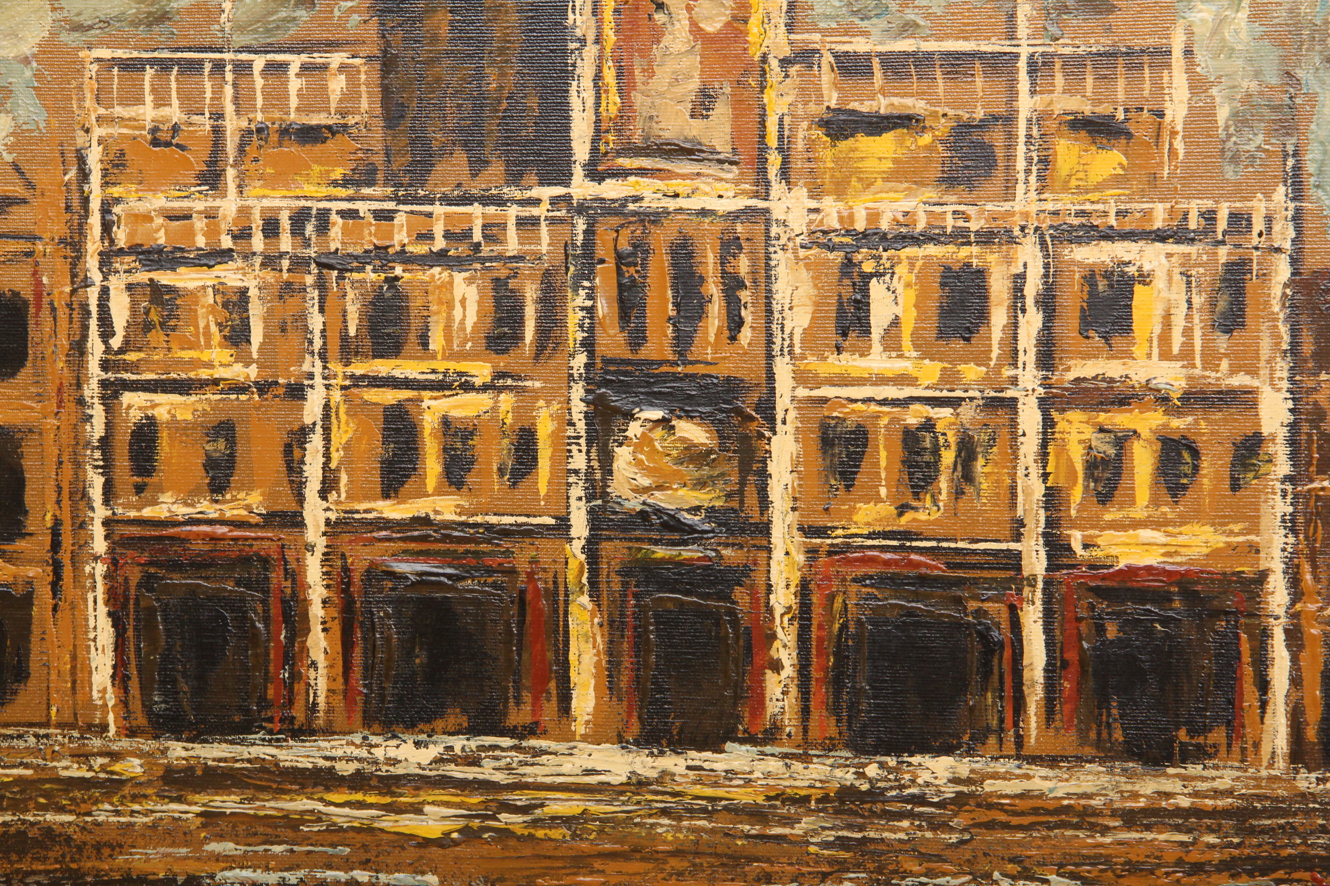 Carlo of Hollywood Large Mid Century Oil Painting