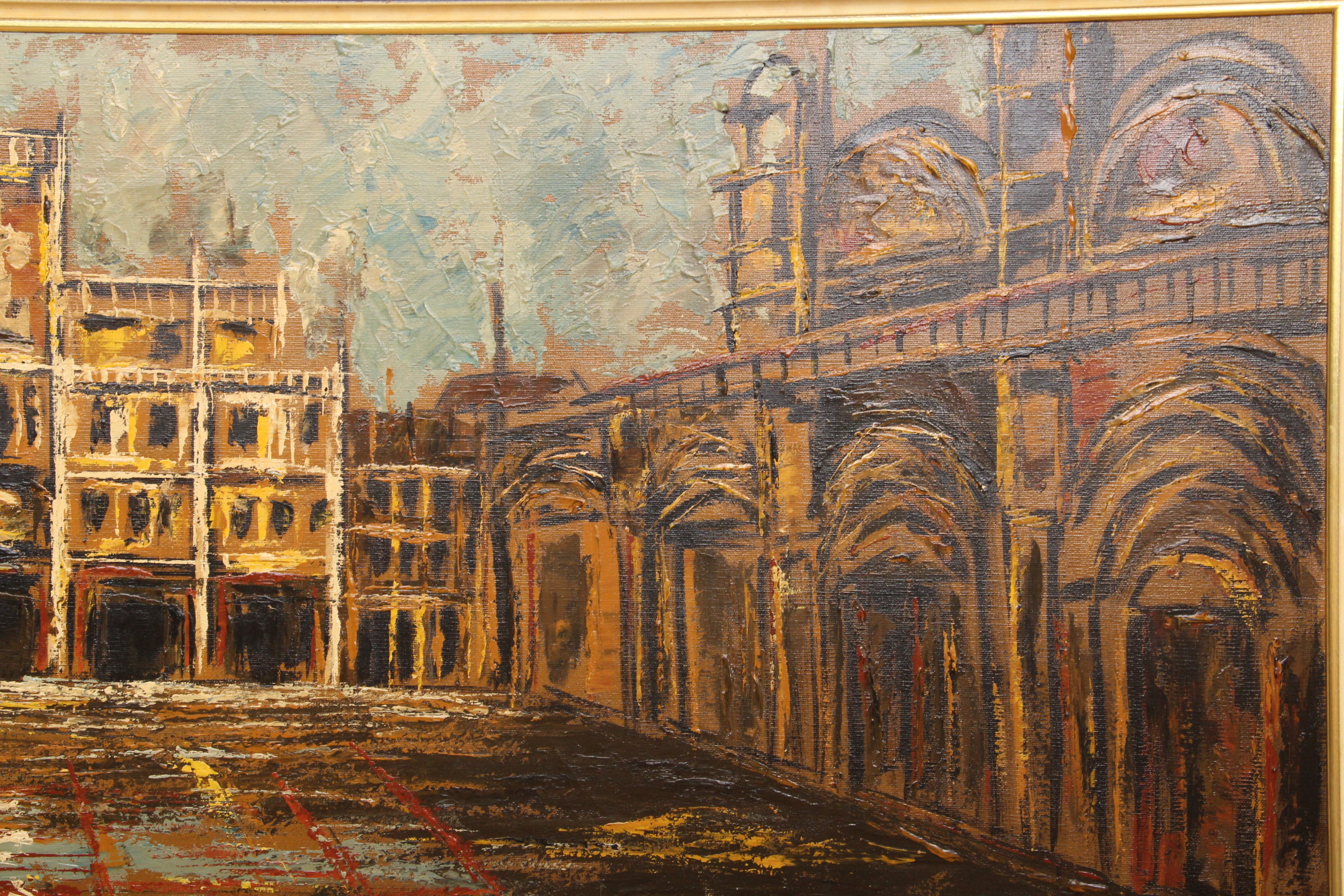 Carlo of Hollywood Large Mid Century Oil Painting