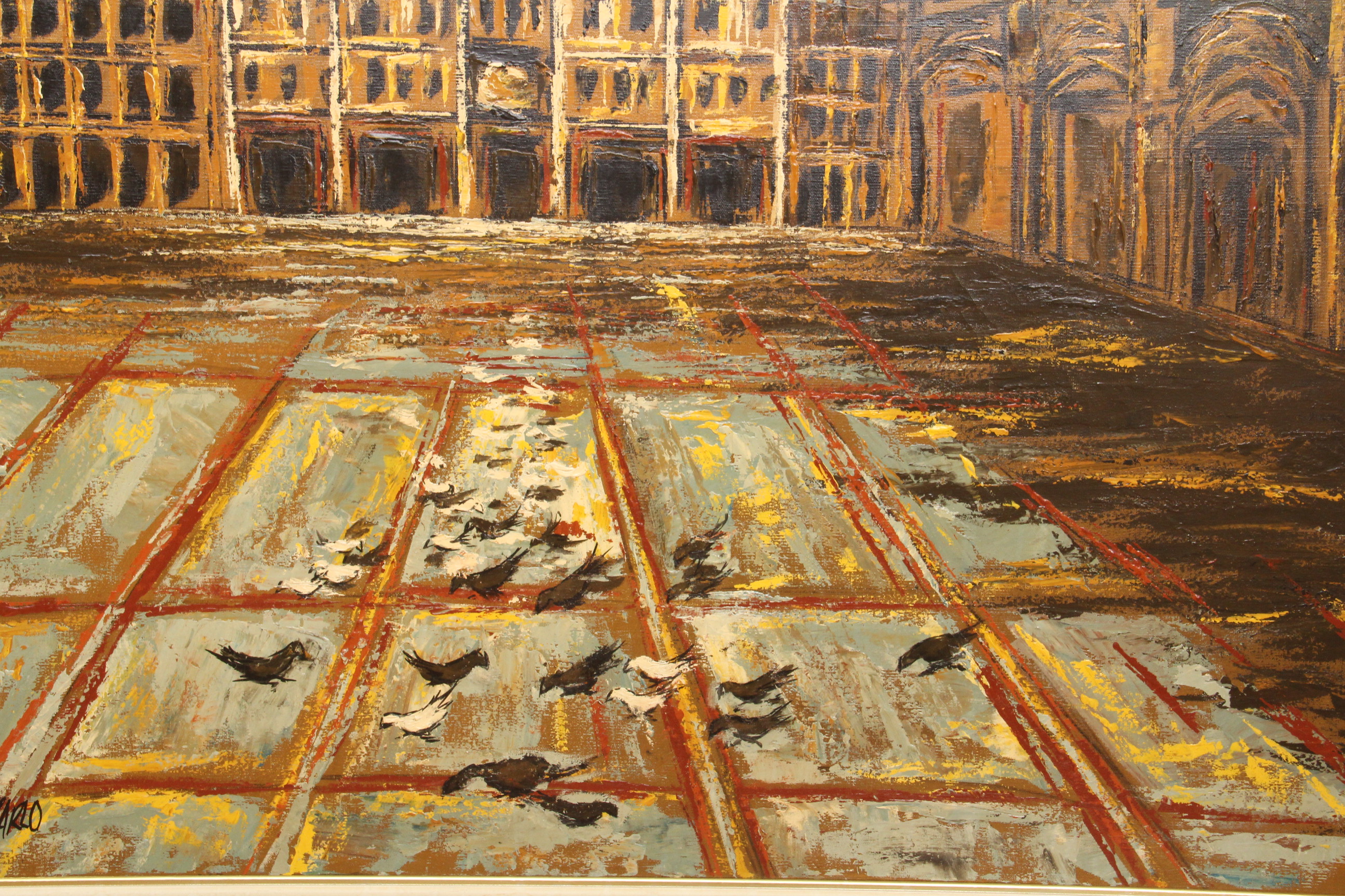 Carlo of Hollywood Large Mid Century Oil Painting