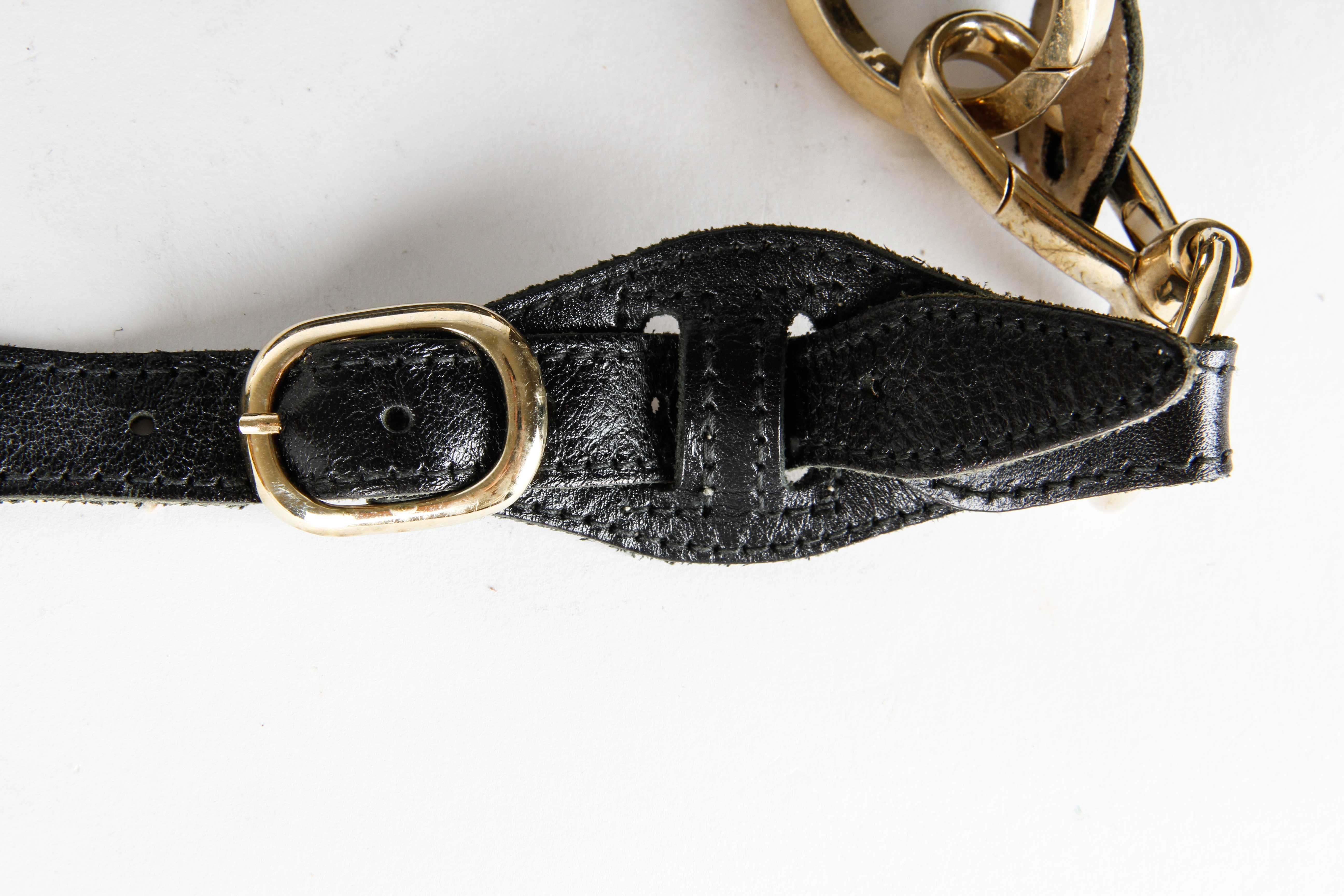 Bracher Emden Black Leather Bag with Crystal Details