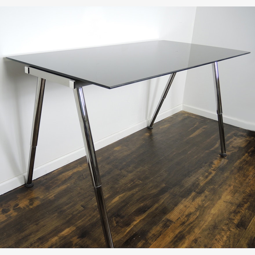 IKEA Galant Adjustable Height Glass Standing Desk Work Table