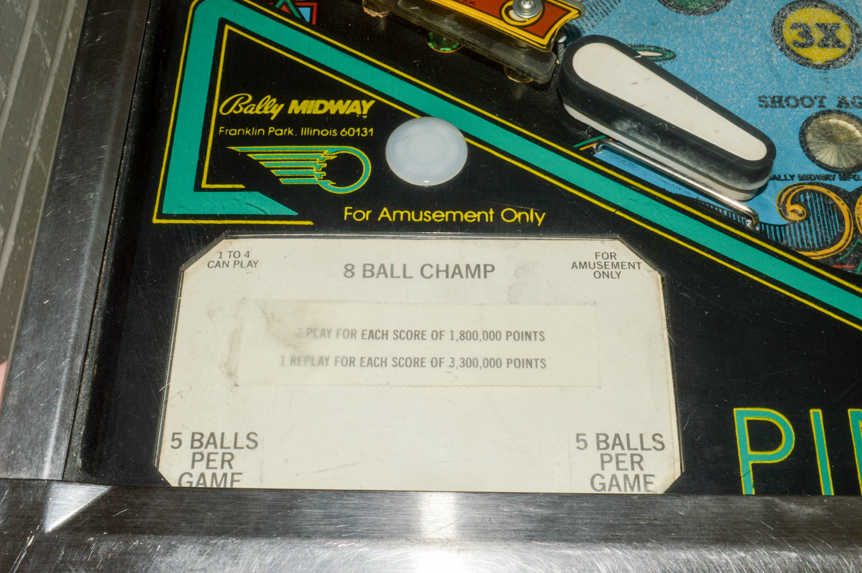Vintage "Eight Ball Champ" Pinball Machine by Bally