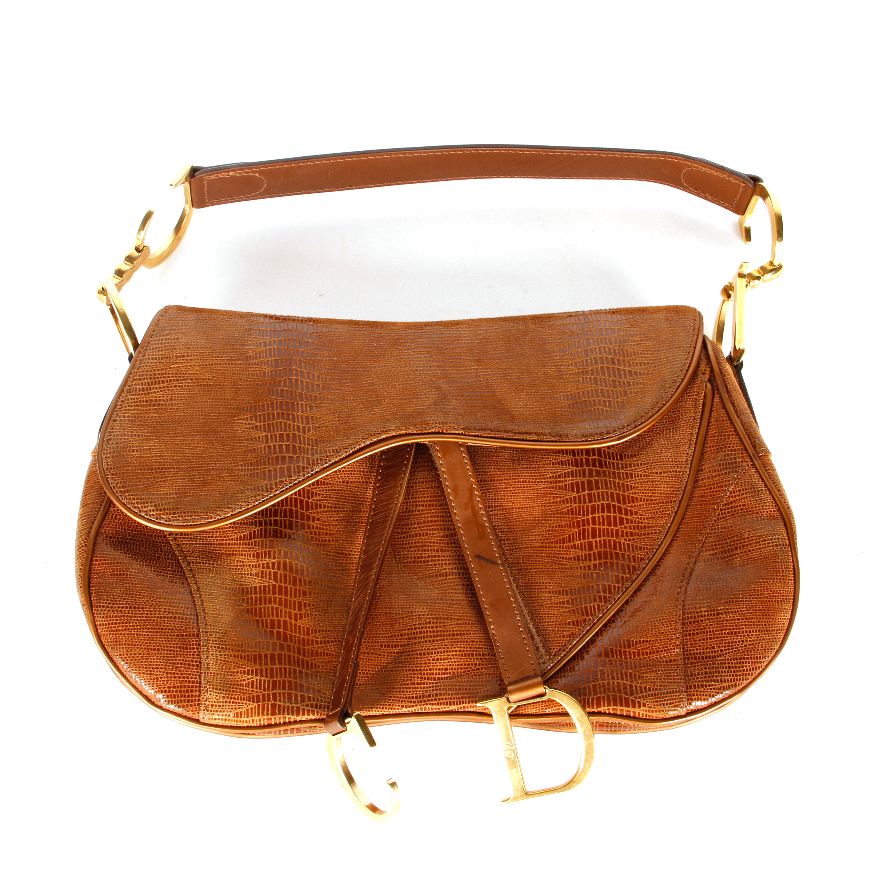 Christian Dior Brown Leather Saddle Bag