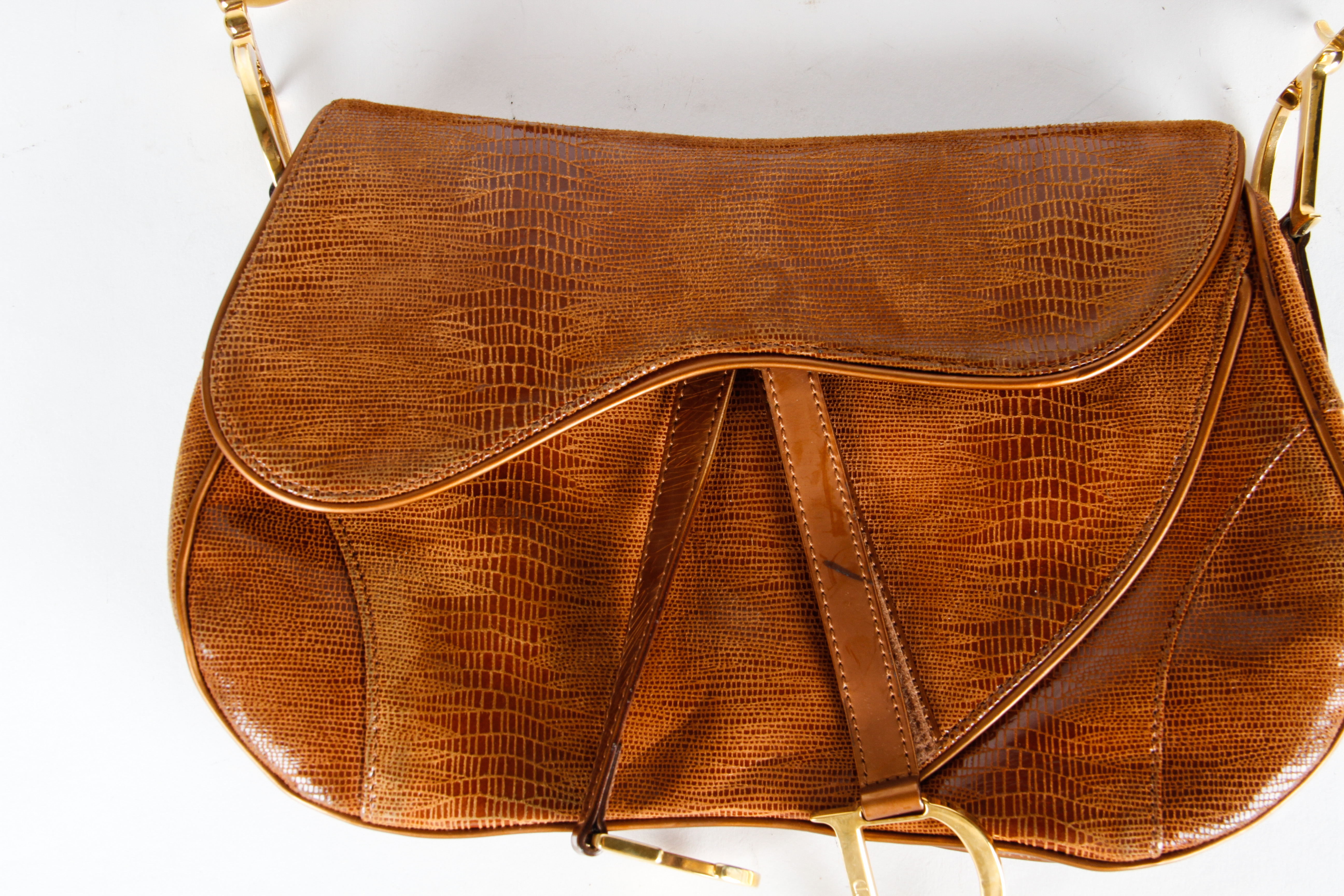 Christian Dior Brown Leather Saddle Bag