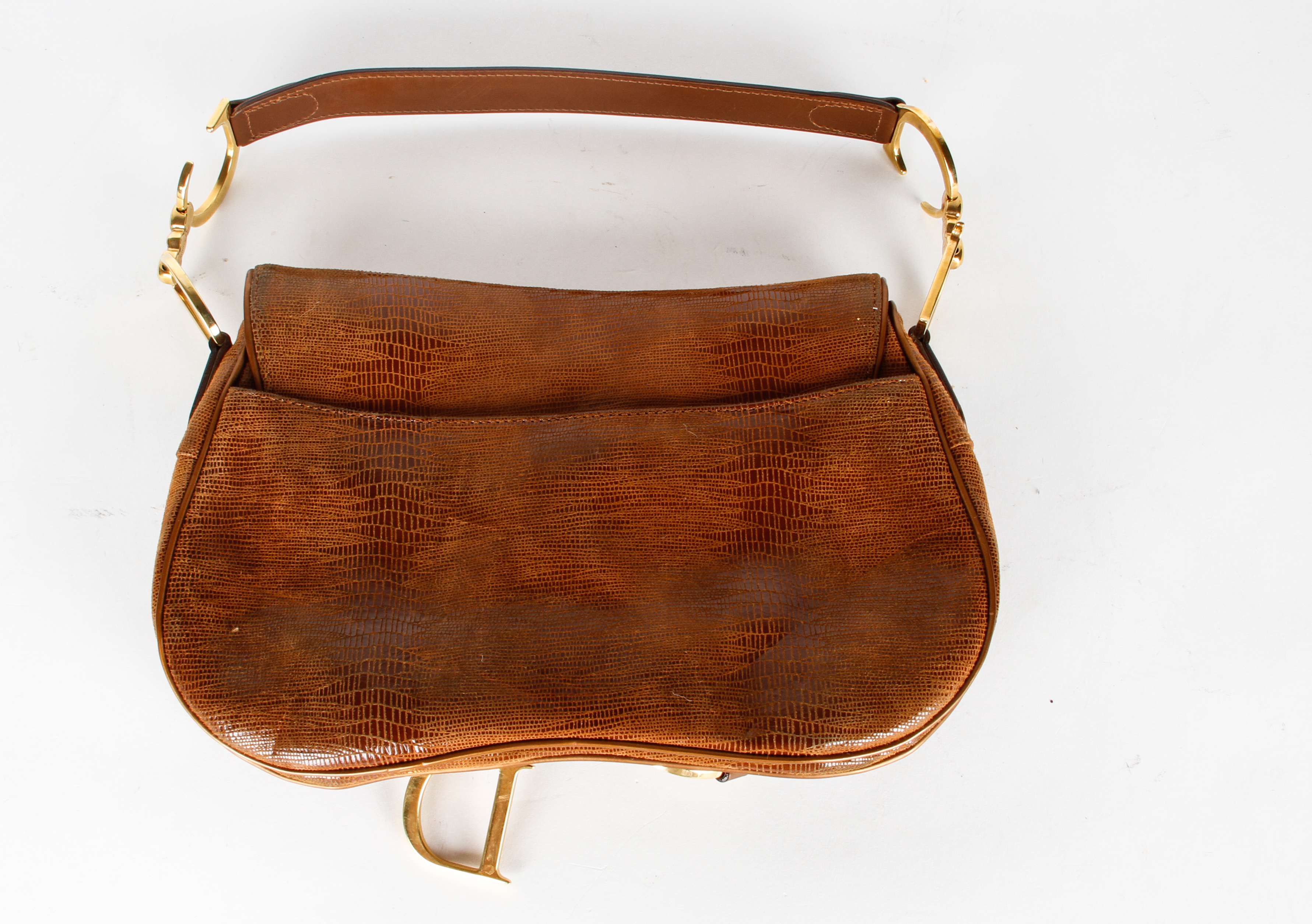 Christian Dior Brown Leather Saddle Bag