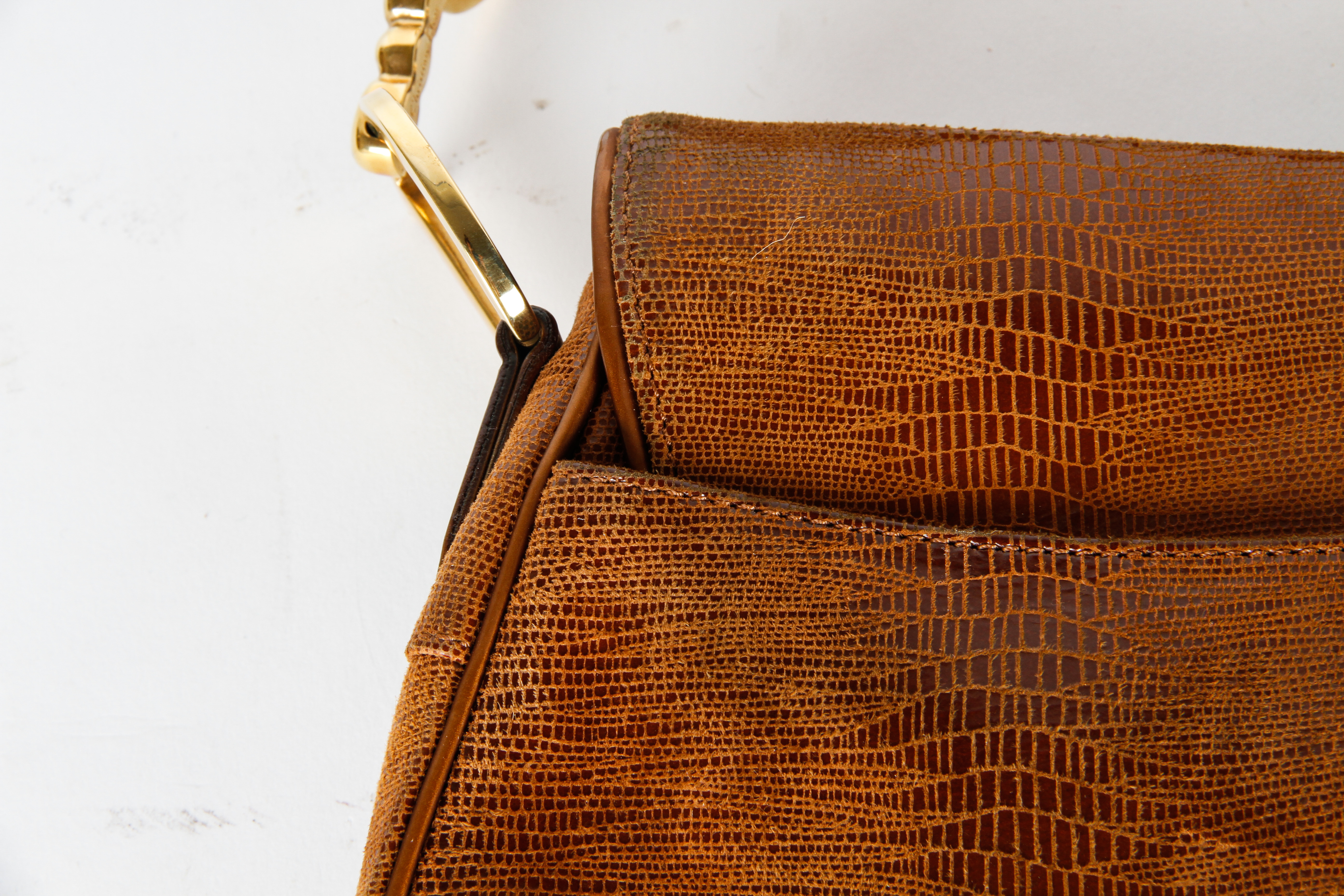 Christian Dior Brown Leather Saddle Bag