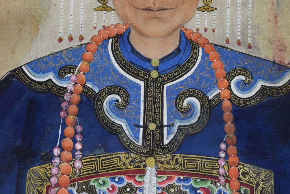 Pair of Qing Dynasty Chinese Ancestor Portraits