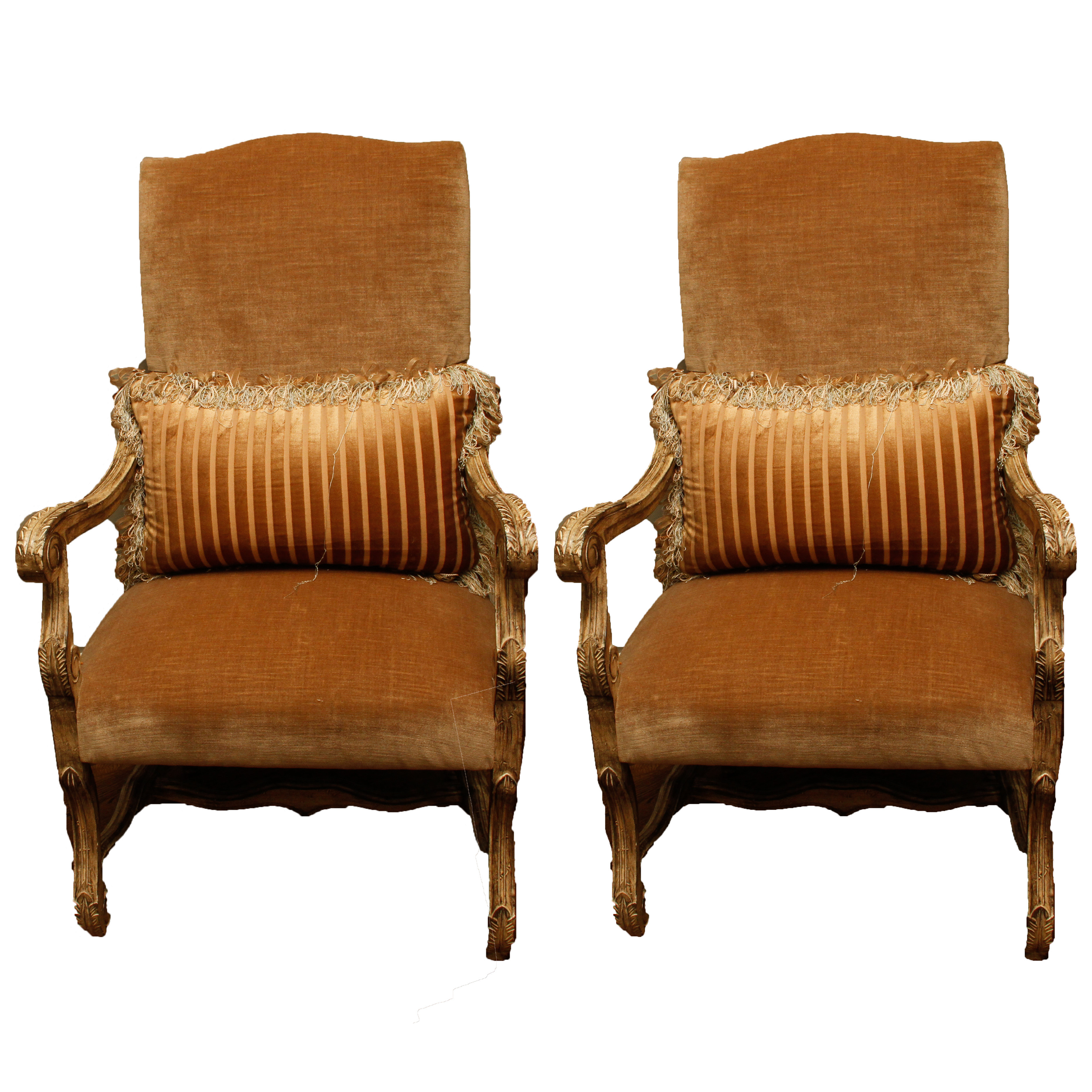 Pair of Contemporary Carved Wooden Chairs