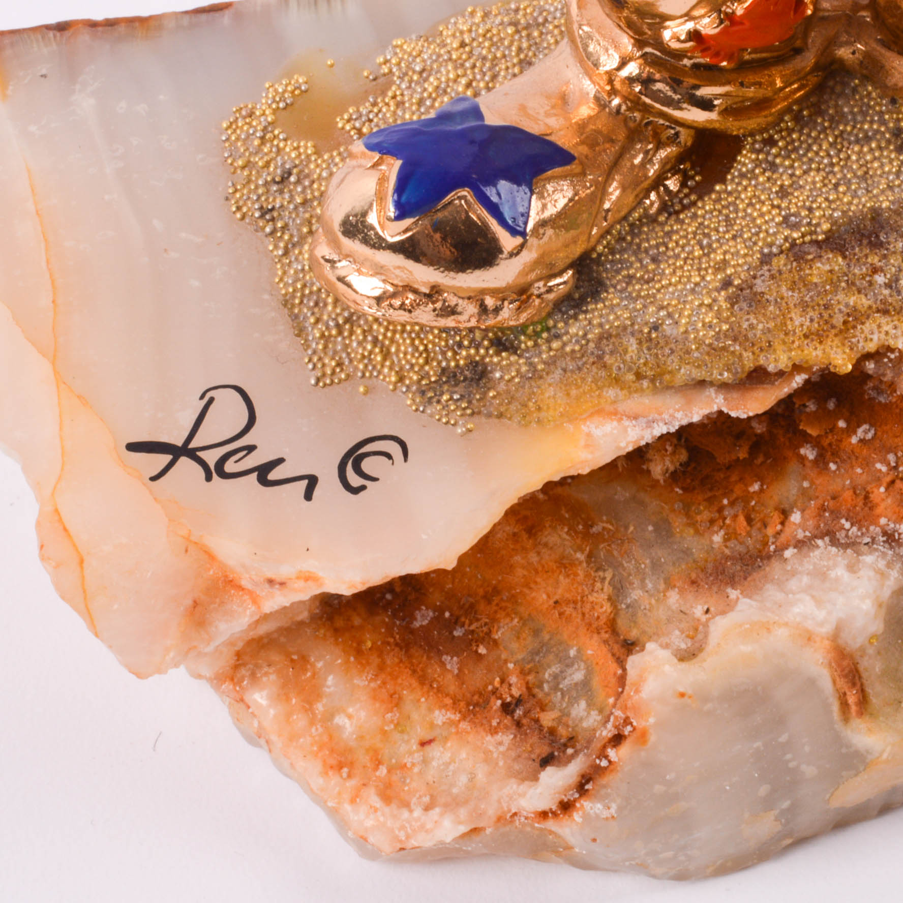 Three Ron Lee Collectible Clowns on Onyx with 24K Details