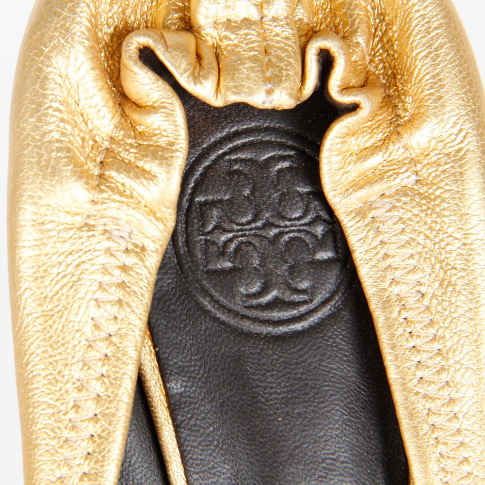 Gold Tone Tory Burch Ballet Flats