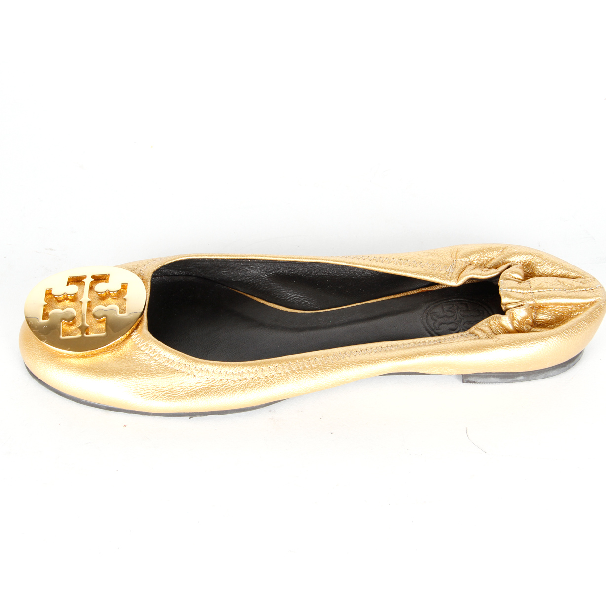 Gold Tone Tory Burch Ballet Flats