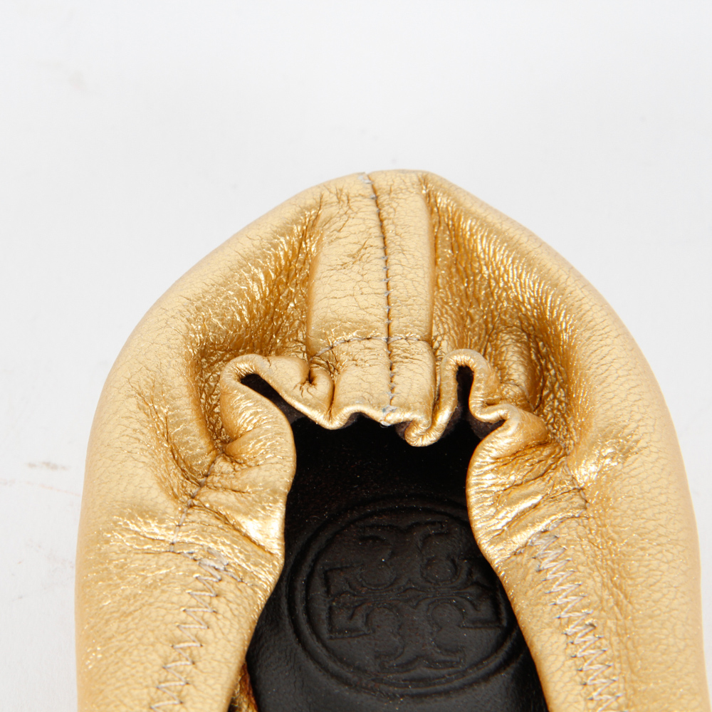 Gold Tone Tory Burch Ballet Flats