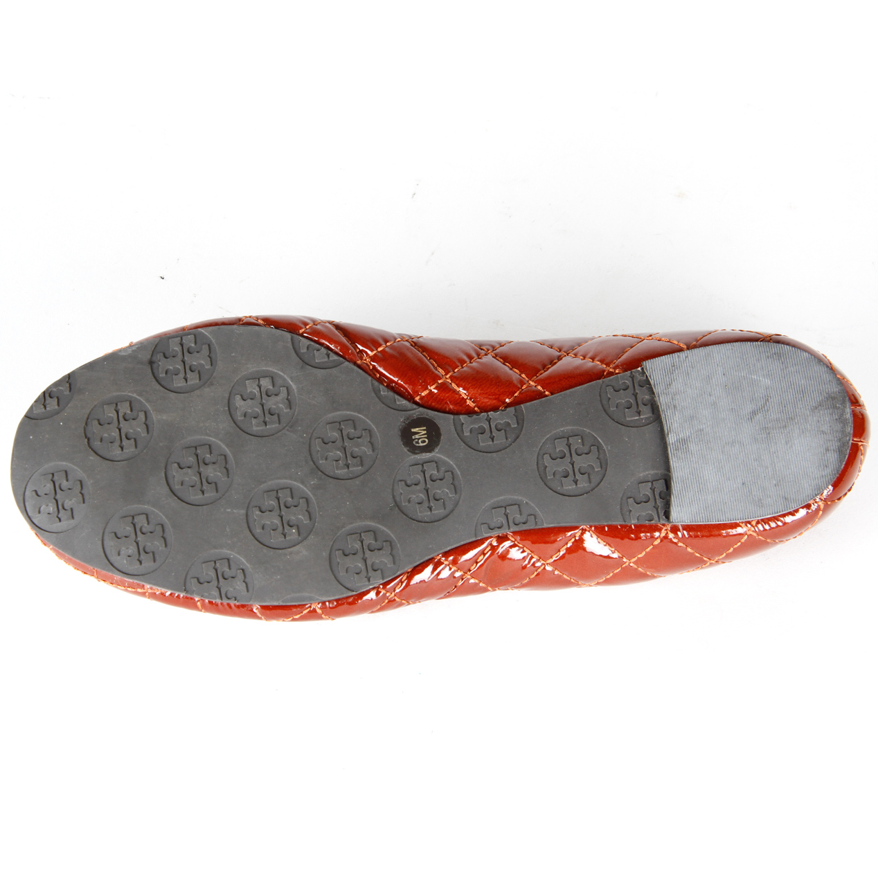 Dark Red Patent Leather Tory Burch Ballet Flats