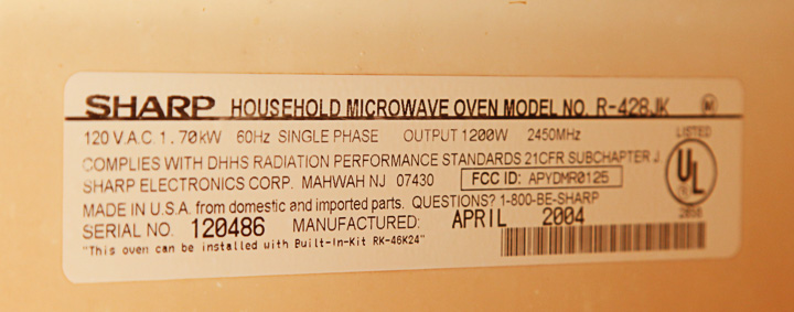 Sharp Carousel Microwave