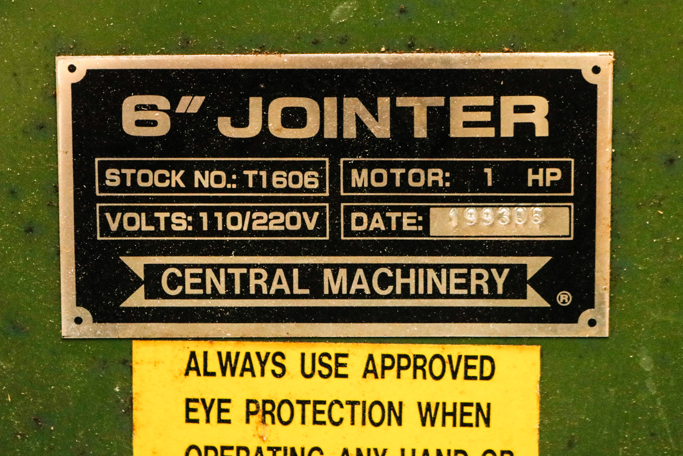 Central Machinery Six-Inch Jointer