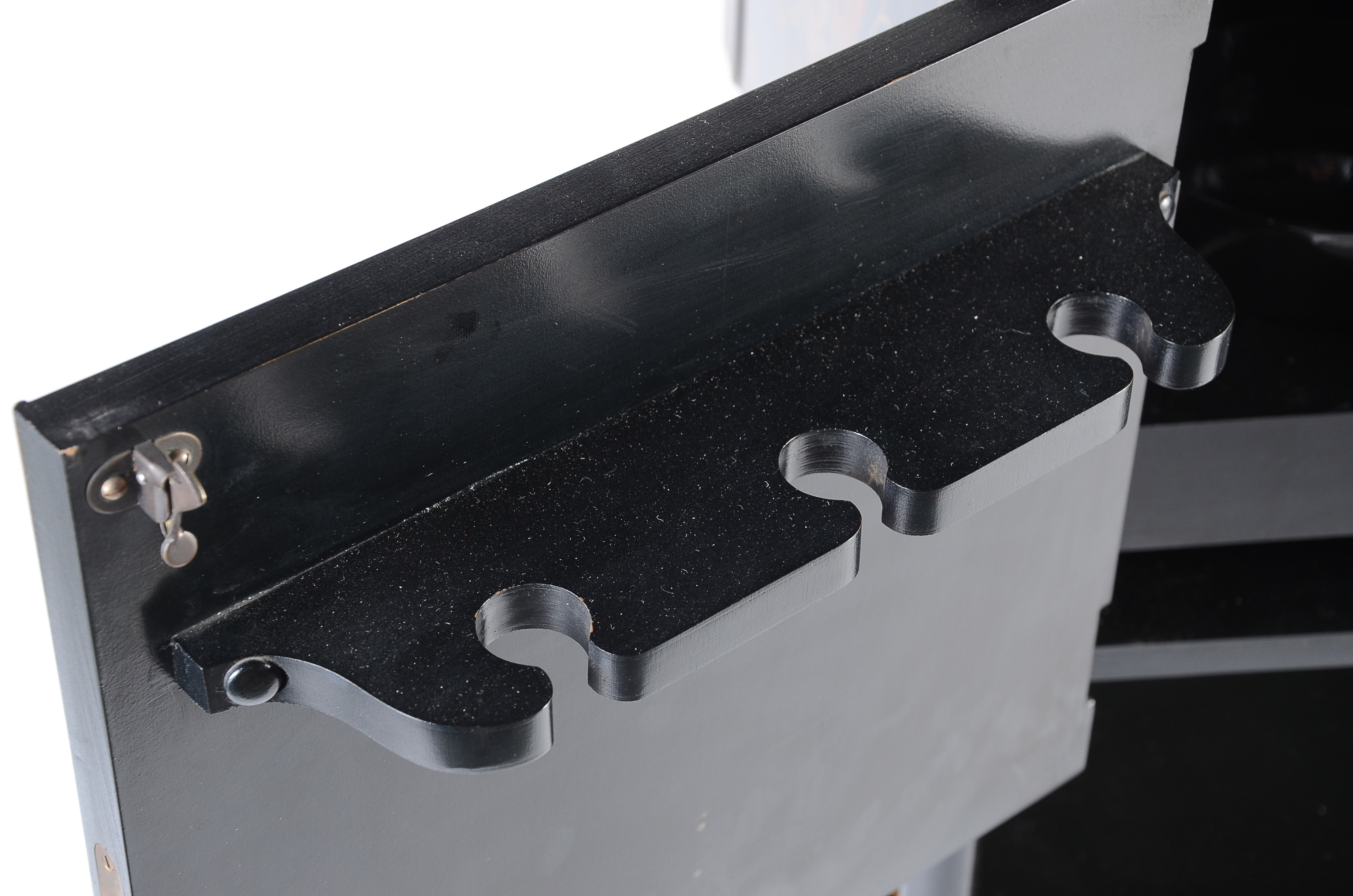 Mid Century Black Lacquer Chinoiserie Bar Cabinet