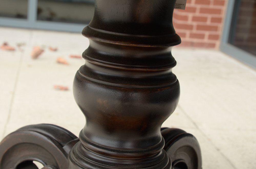 Oak Table with a Carved Pedestal Base