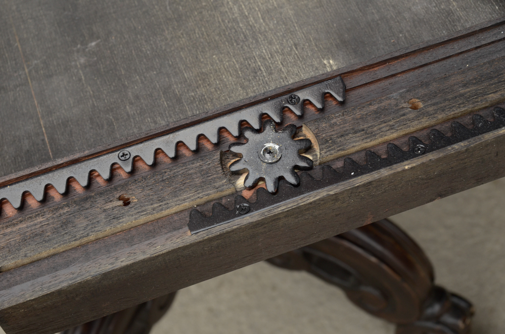 Oak Table with a Carved Pedestal Base