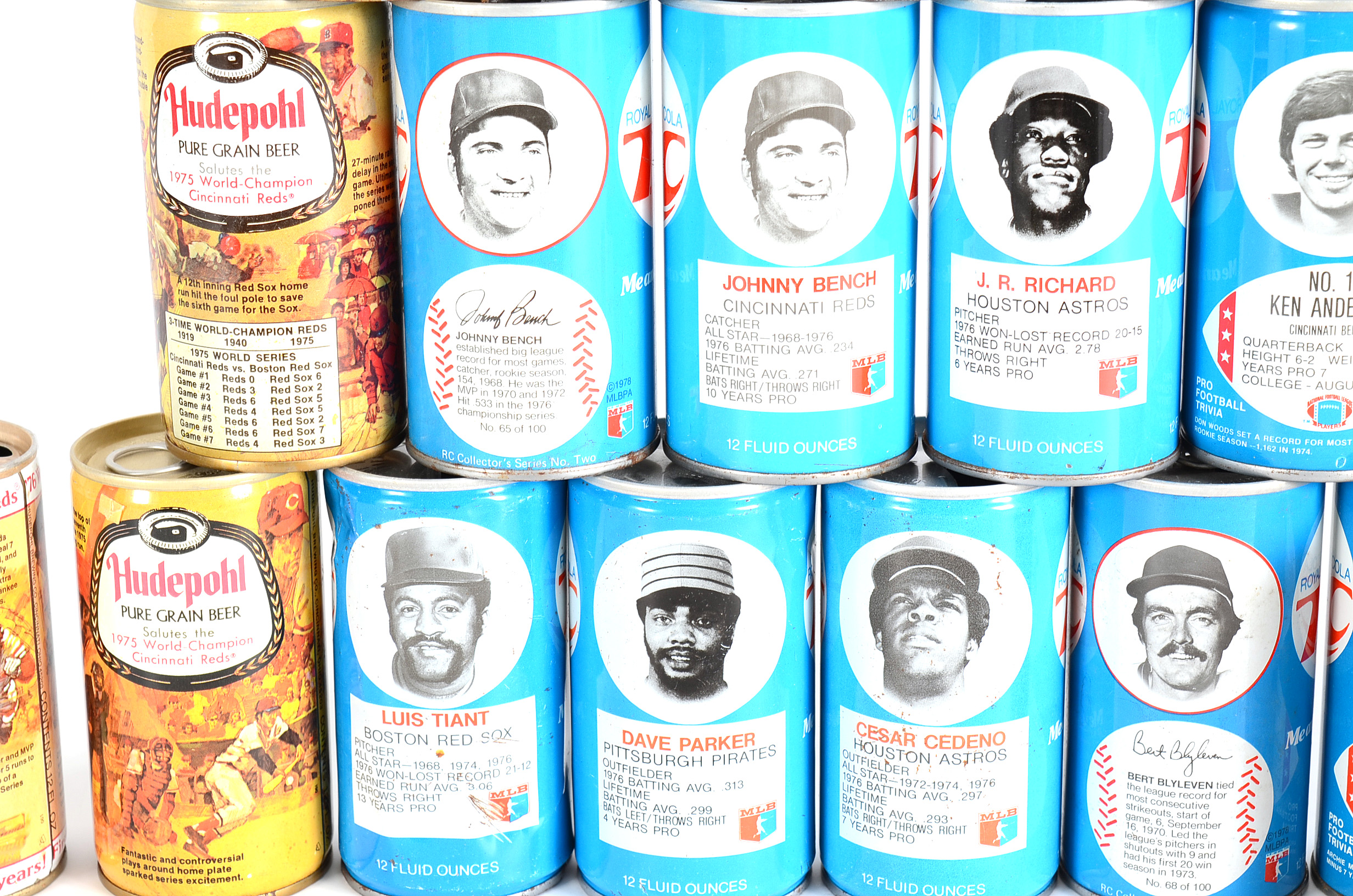 1970s  RC Cola Baseball And Football Player Photo Cans