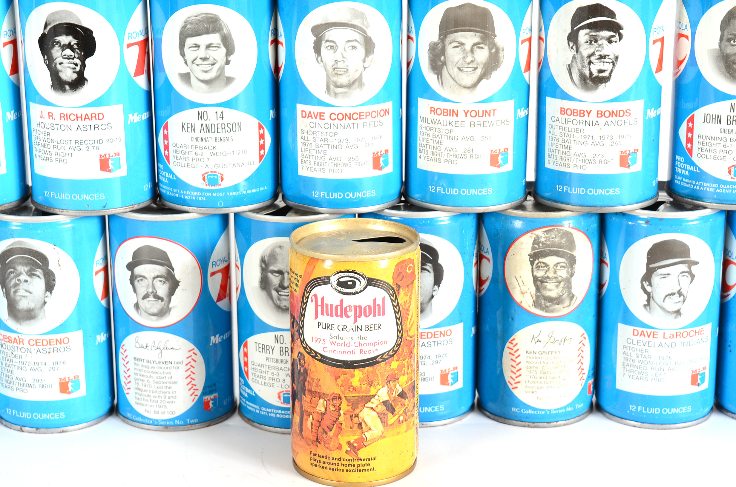 1970s  RC Cola Baseball And Football Player Photo Cans