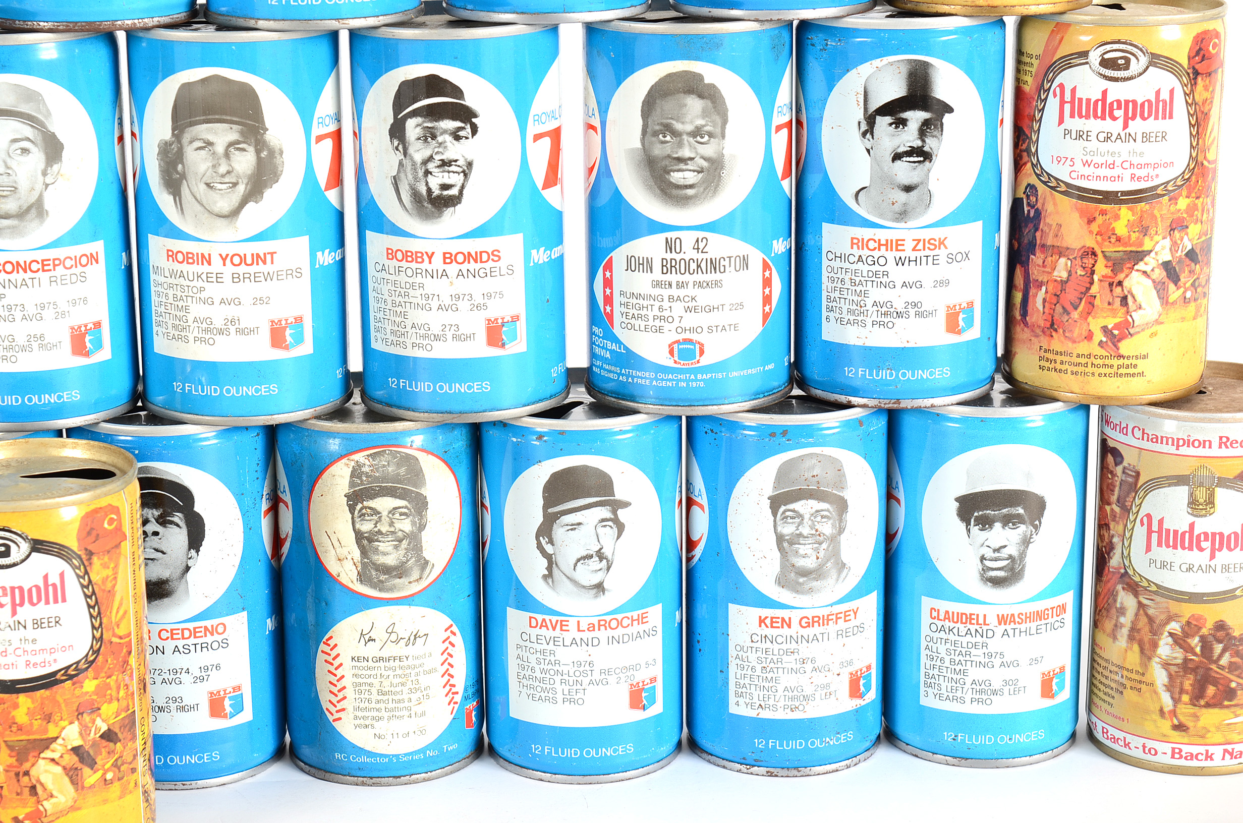 1970s  RC Cola Baseball And Football Player Photo Cans