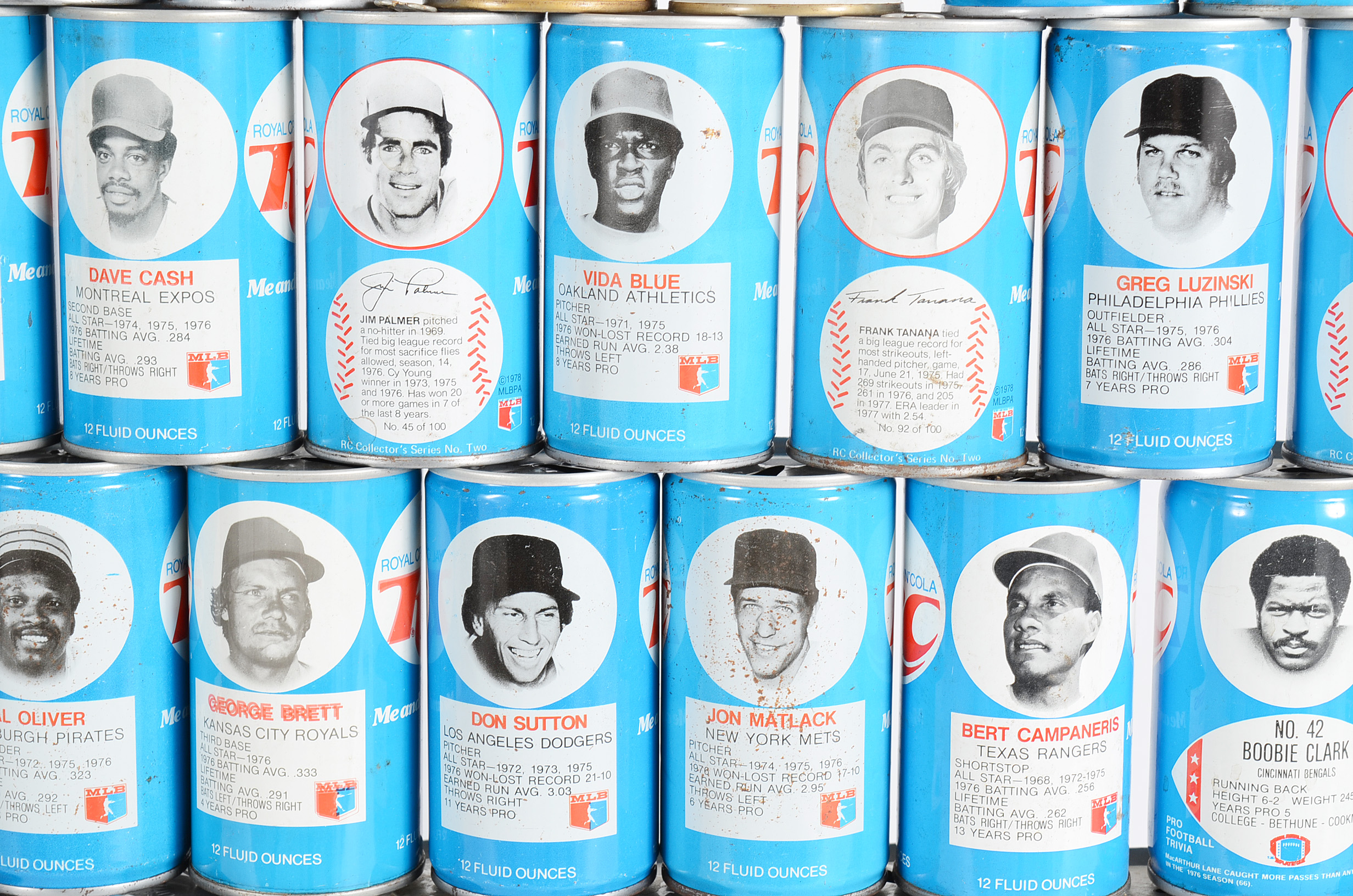 1970s  RC Cola Baseball And Football Player Photo Cans