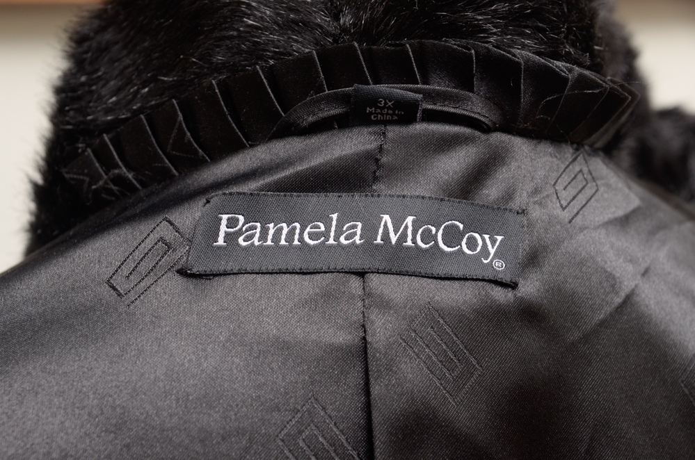 Pamela McCoy Full Length Black Faux Fur Coat Size 3X