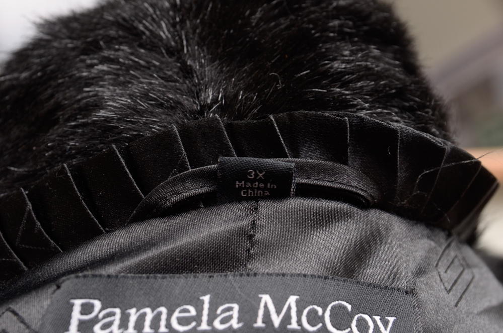 Pamela McCoy Full Length Black Faux Fur Coat Size 3X