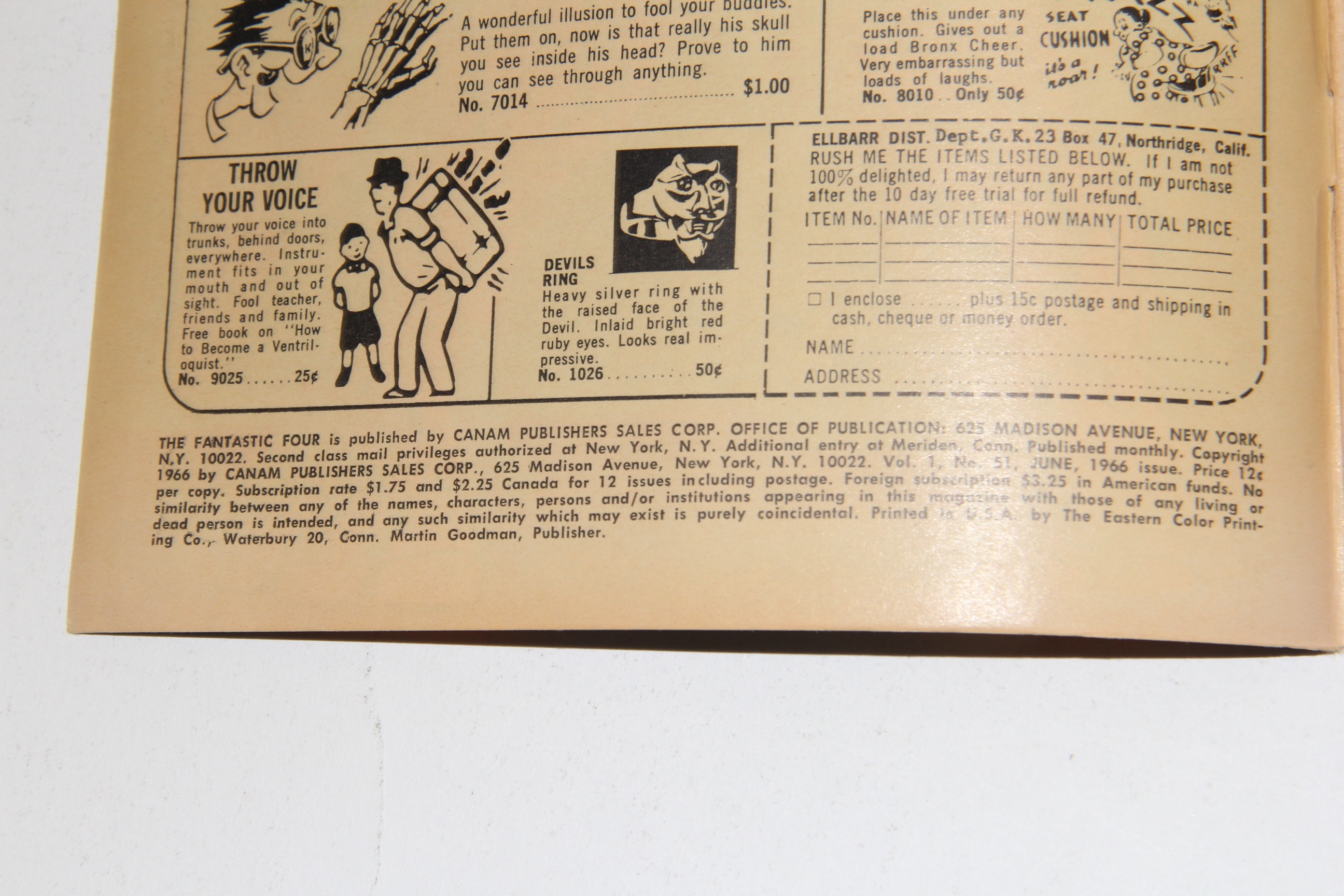 Collection of Marvel Fantastic Four Comic Books from 1965 and 1966