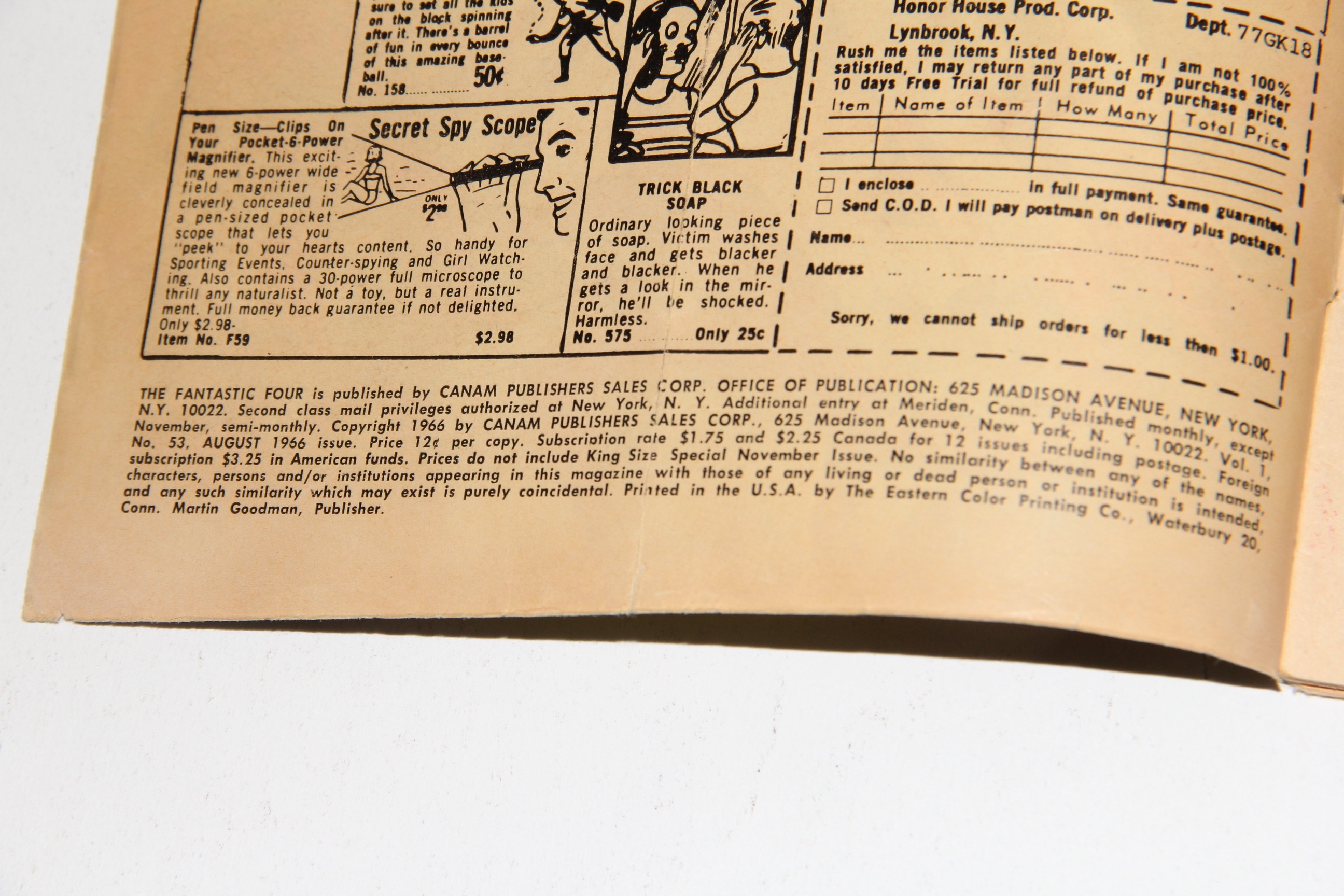 Collection of Marvel Fantastic Four Comic Books from 1965 and 1966