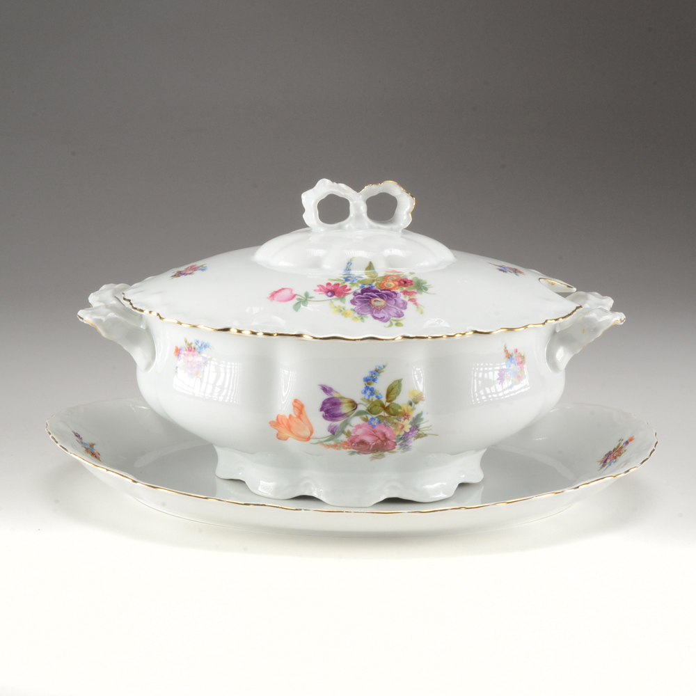 CT Germany Porcelain Soup Tureen and Platter