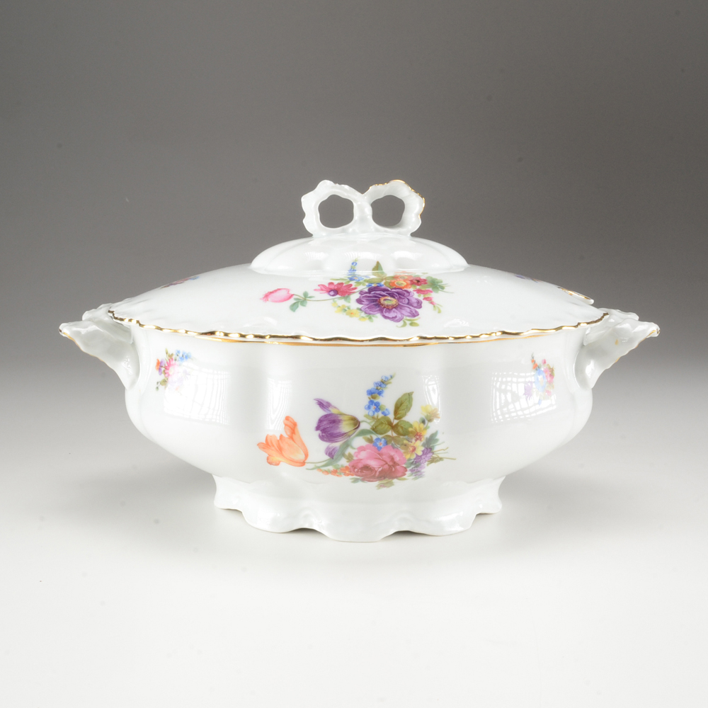 CT Germany Porcelain Soup Tureen and Platter