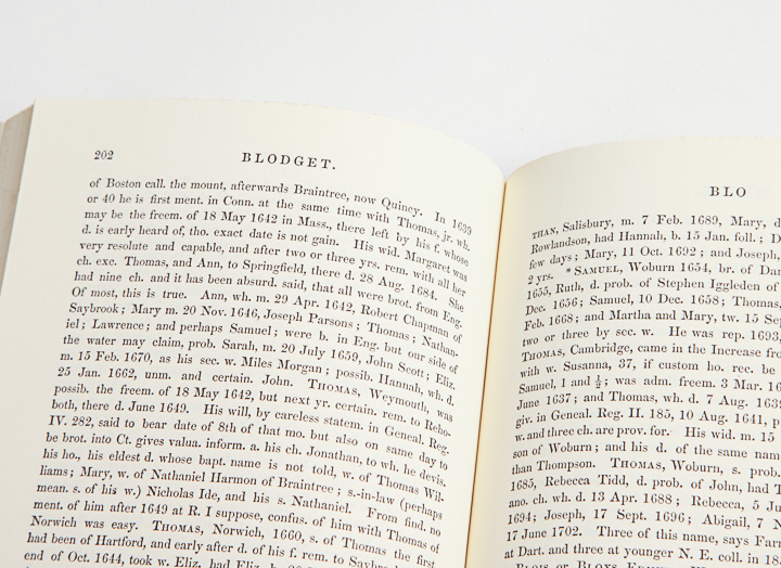 "Genealogical Dictionary of the First Settlers of New England"