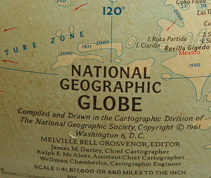 Vintage National Geographic Society World Globe