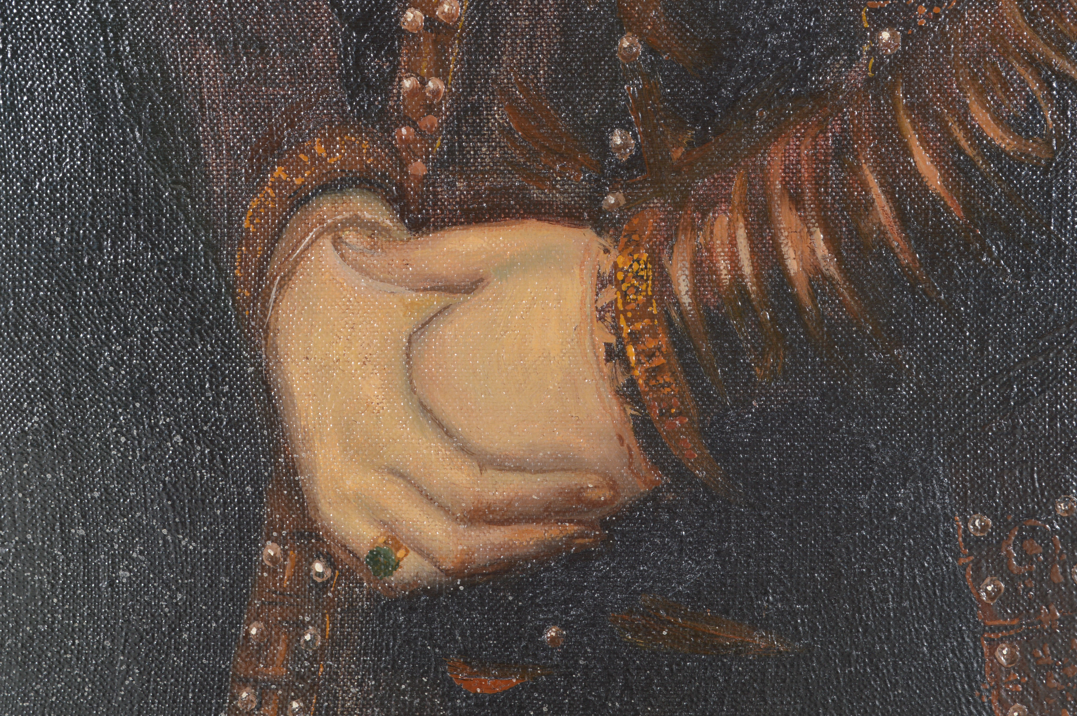 "Woman" Original Oil Painting on Canvas Signed by Fraia