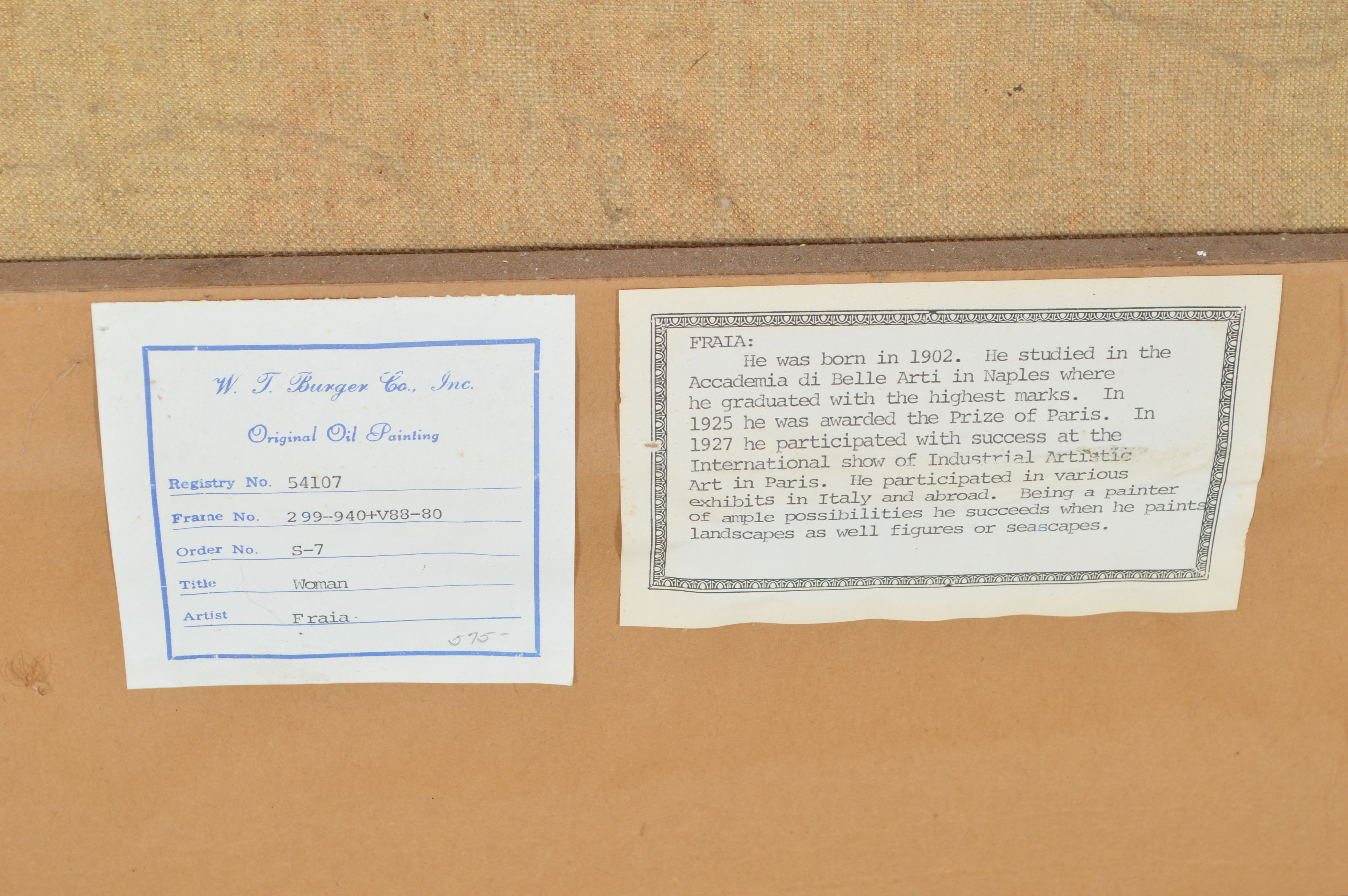 "Woman" Original Oil Painting on Canvas Signed by Fraia