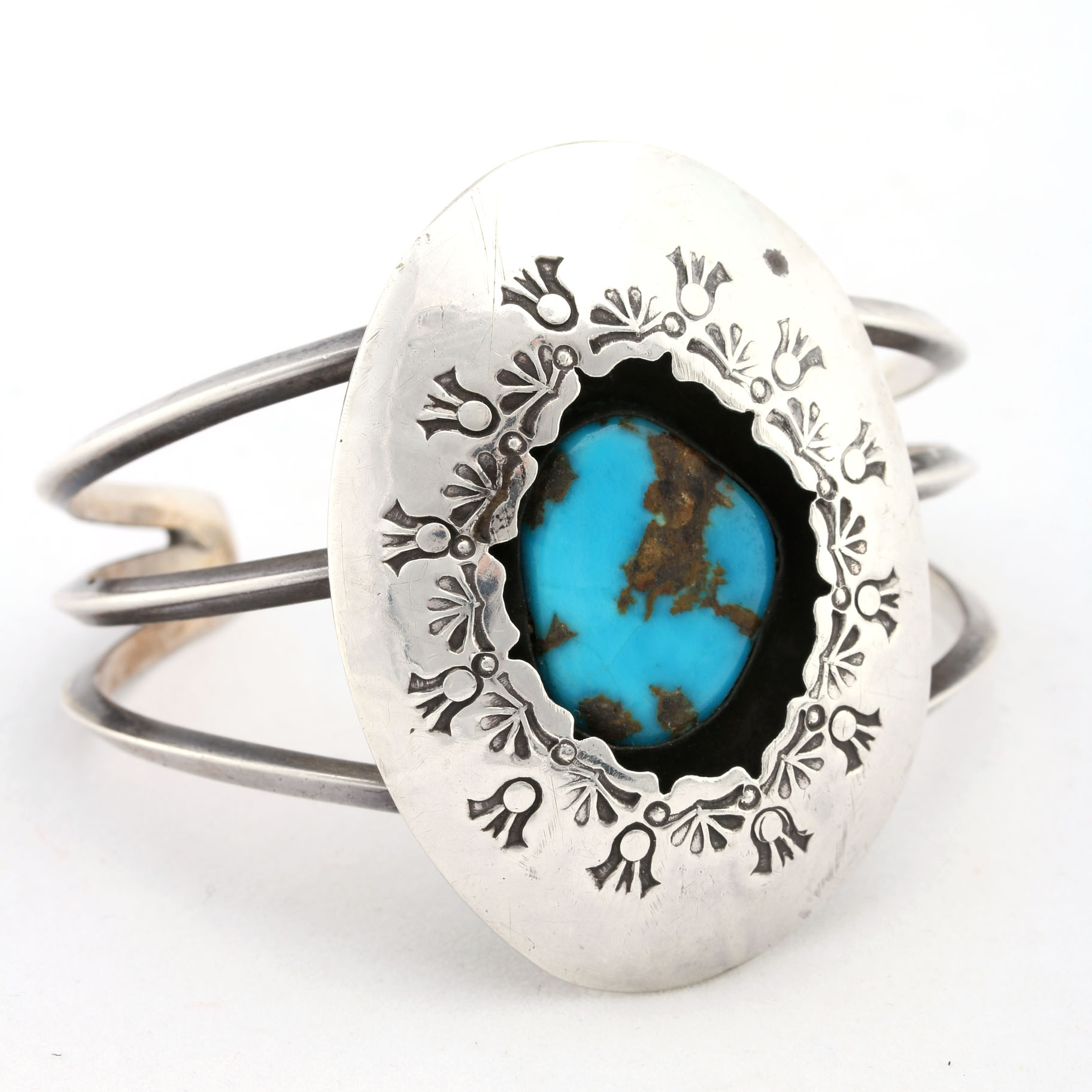 Theresa Navajo Style Sterling Silver Turquoise Cuff Bracelet