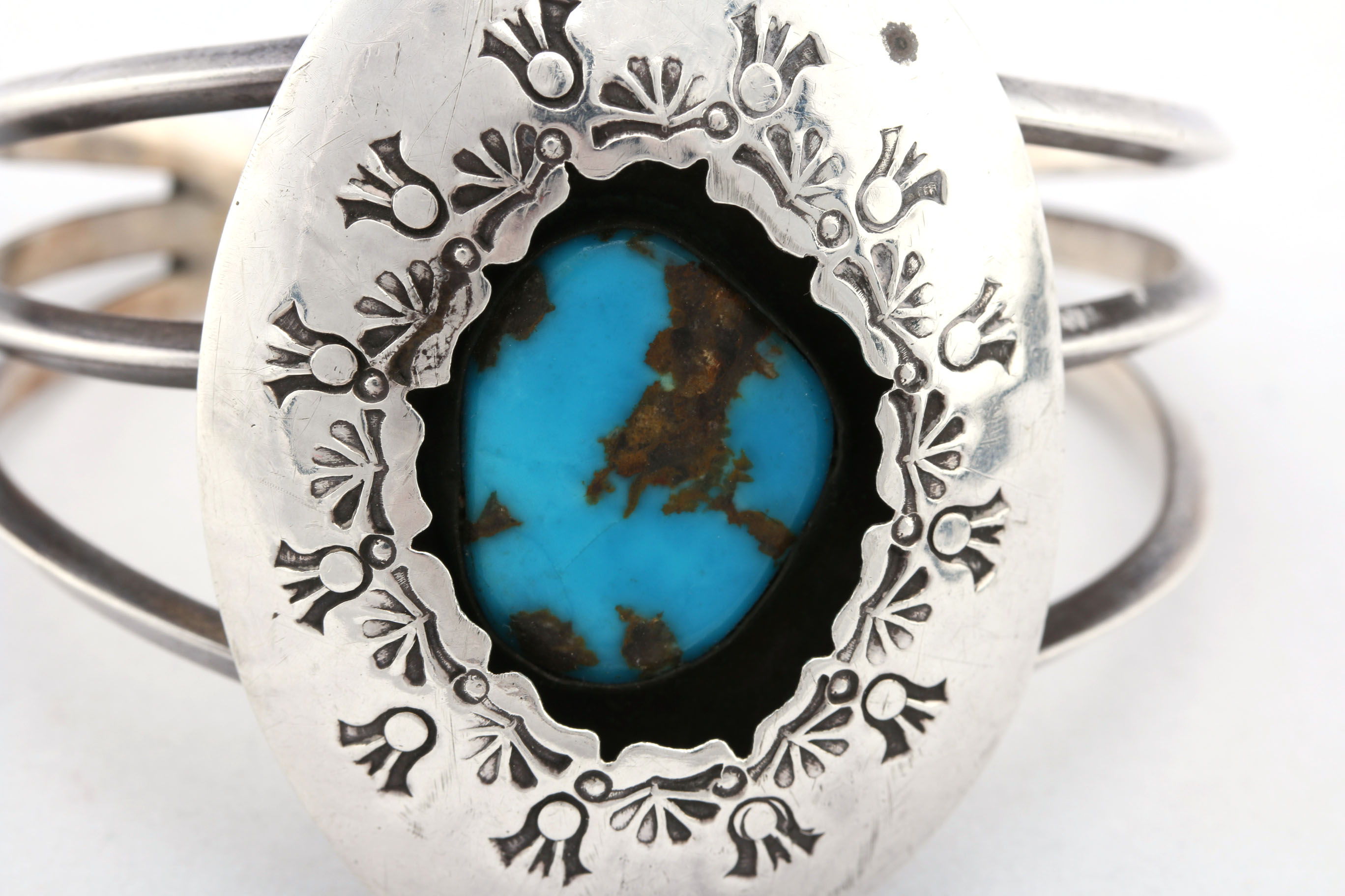 Theresa Navajo Style Sterling Silver Turquoise Cuff Bracelet