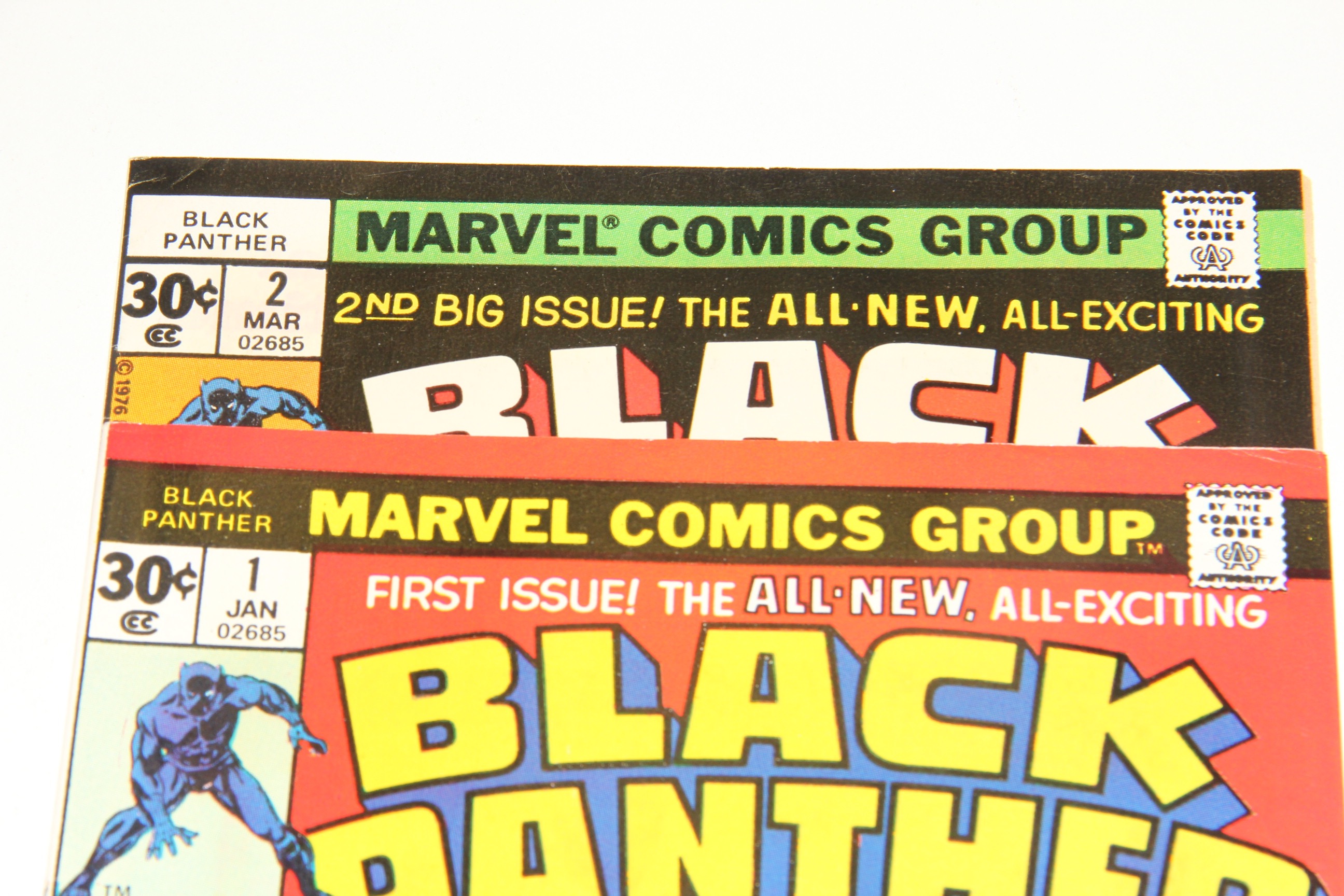 Marvel Comics Group First Six Issues of  "Black Panther" Comic Books with Artist Jack Kirby First Appearance of King Soloman's Frog