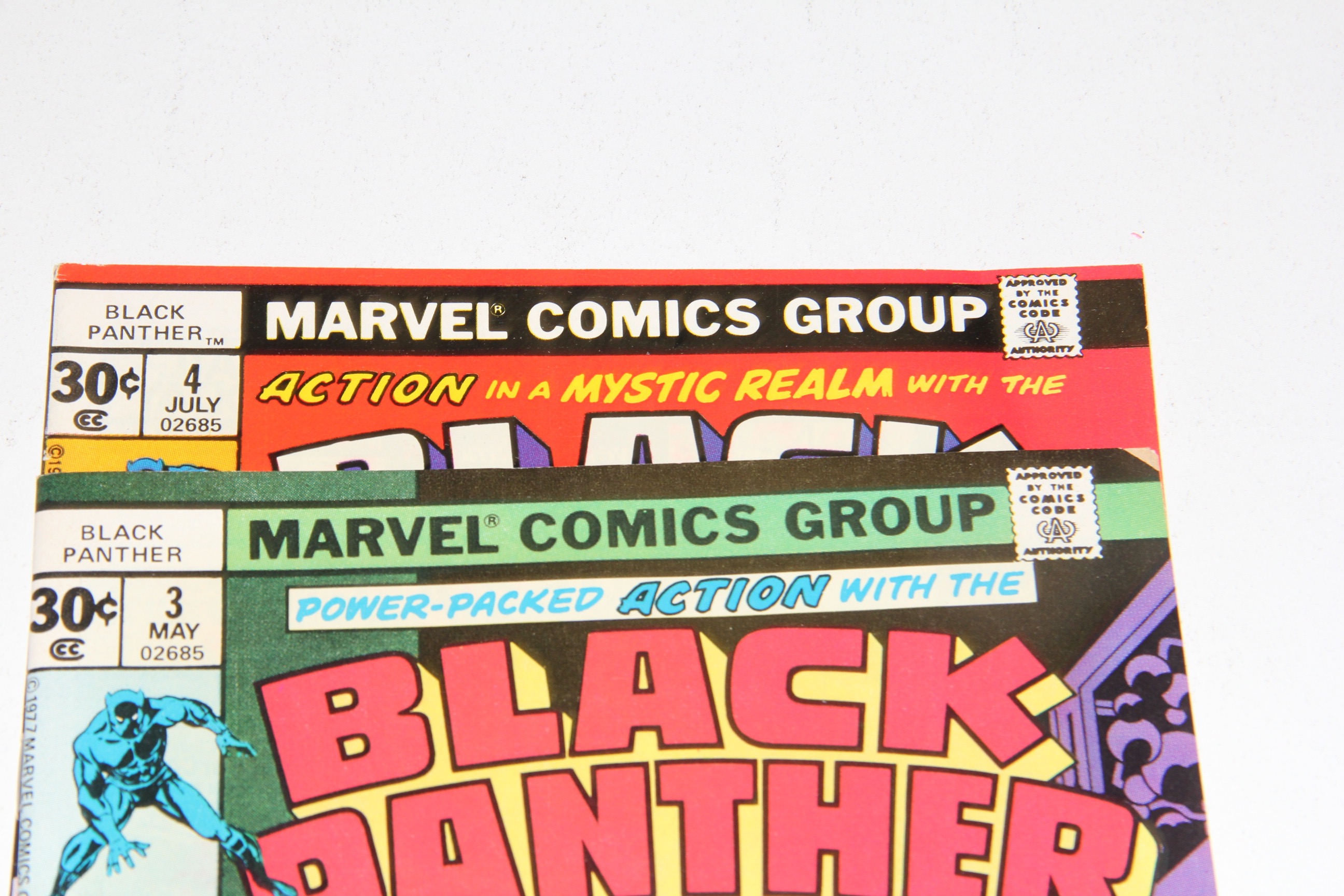 Marvel Comics Group First Six Issues of  "Black Panther" Comic Books with Artist Jack Kirby First Appearance of King Soloman's Frog
