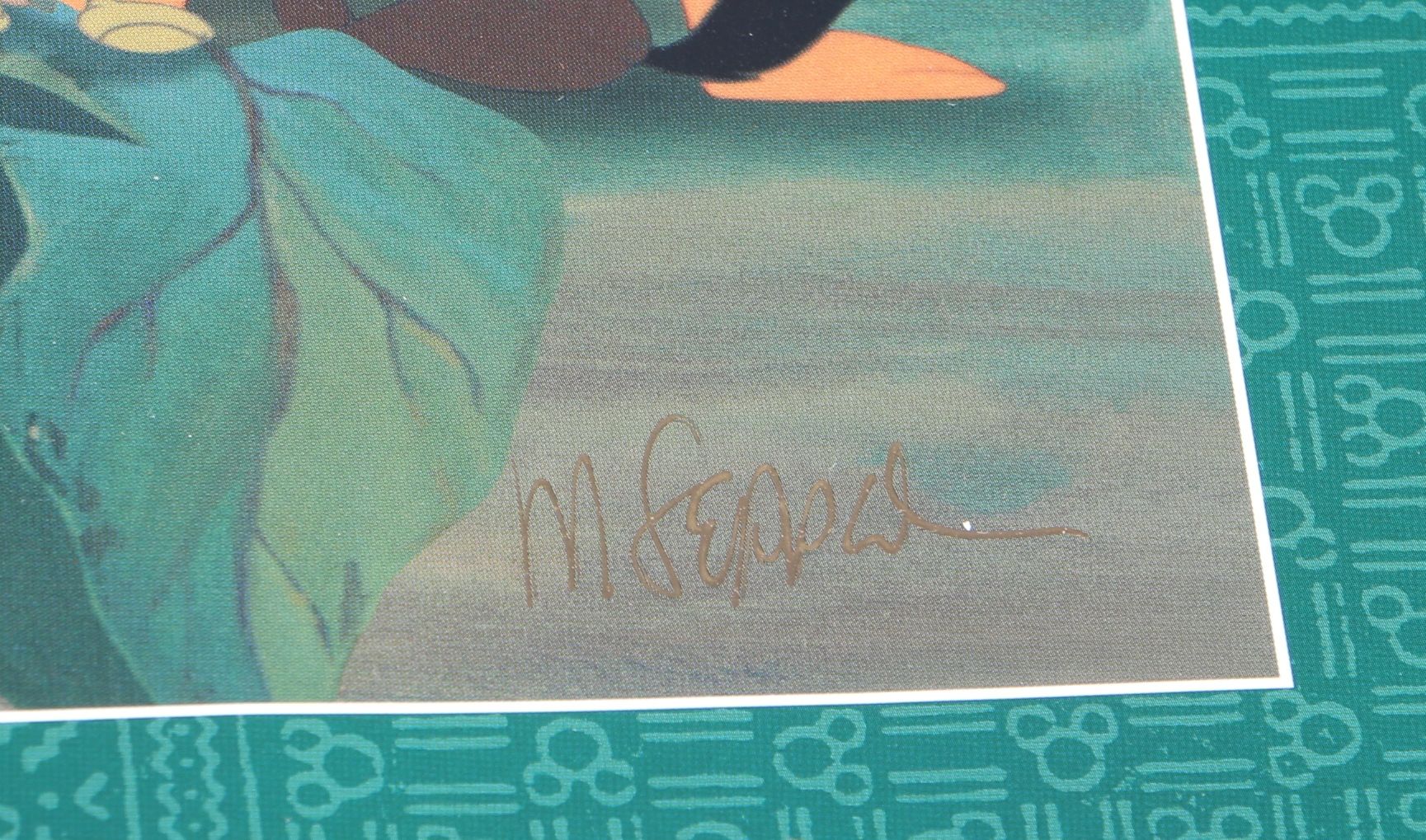 Autographed Disney Poster with Jungle-Themed Characters