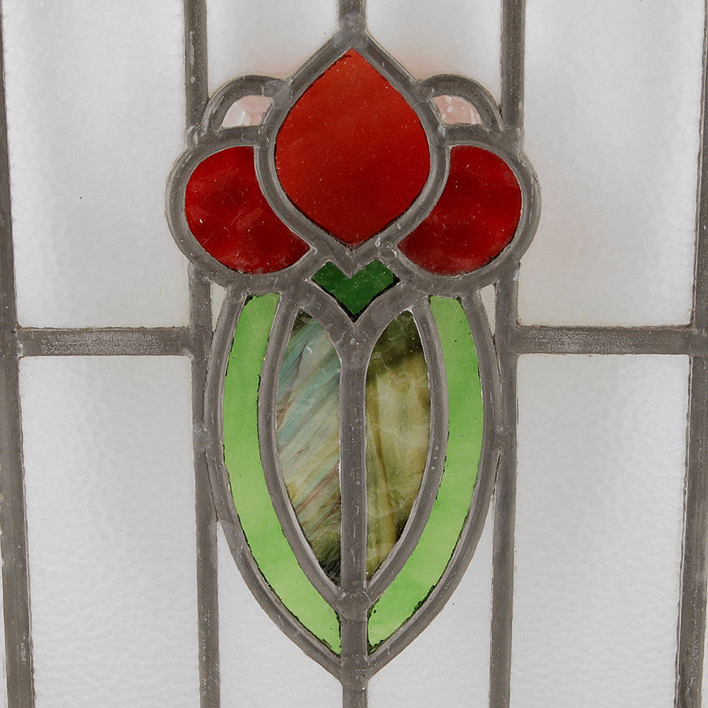 Zinc Came Stained Glass Window in Wood Frame