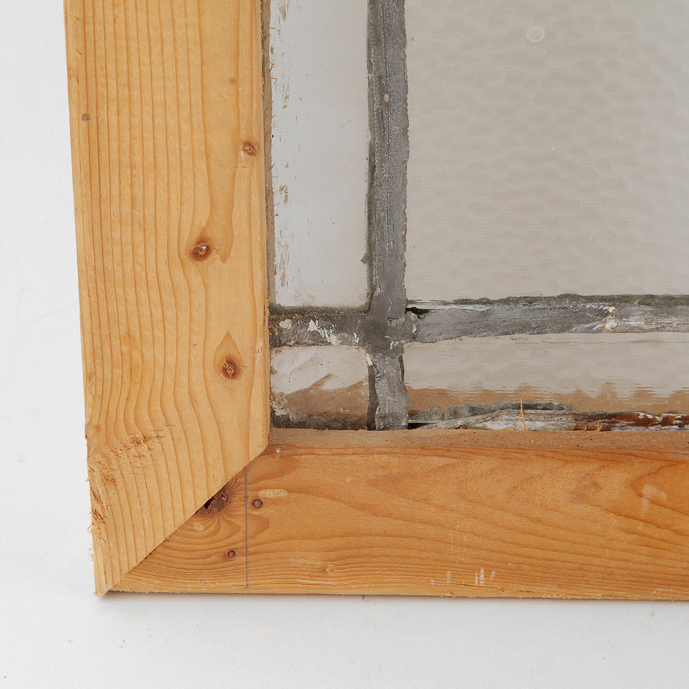 Zinc Came Stained Glass Window in Wood Frame