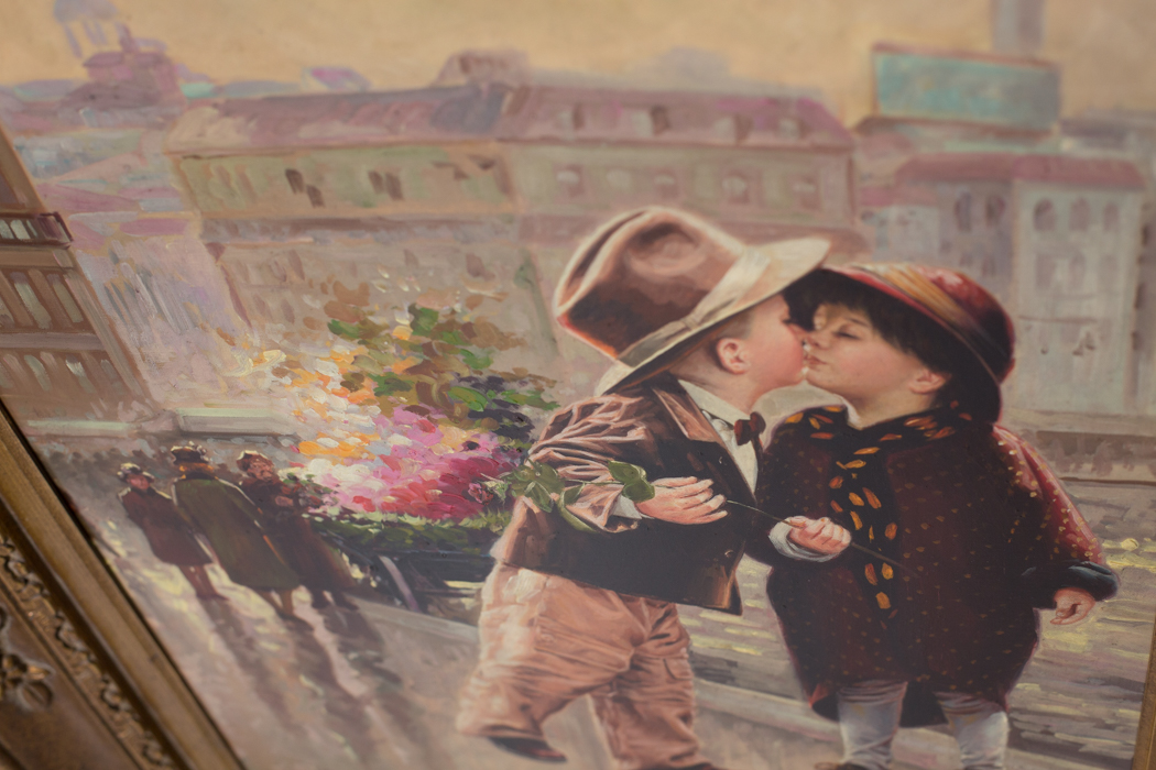 John Pieron Signed Oil Painting "First Kiss"